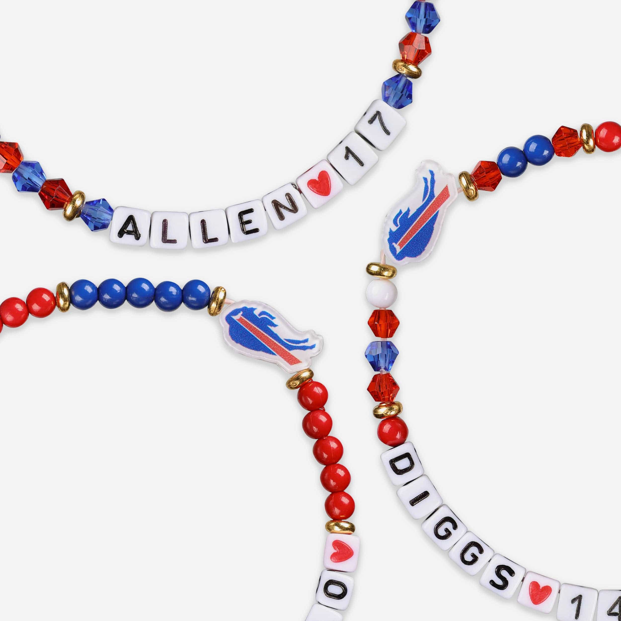 Josh Allen & Stefon Diggs Buffalo Bills 3 Pack Player Friendship Bracelet 2 Josh Allen & Stefon Diggs Buffalo Bills 3 Pack Player Friendship Bracelet