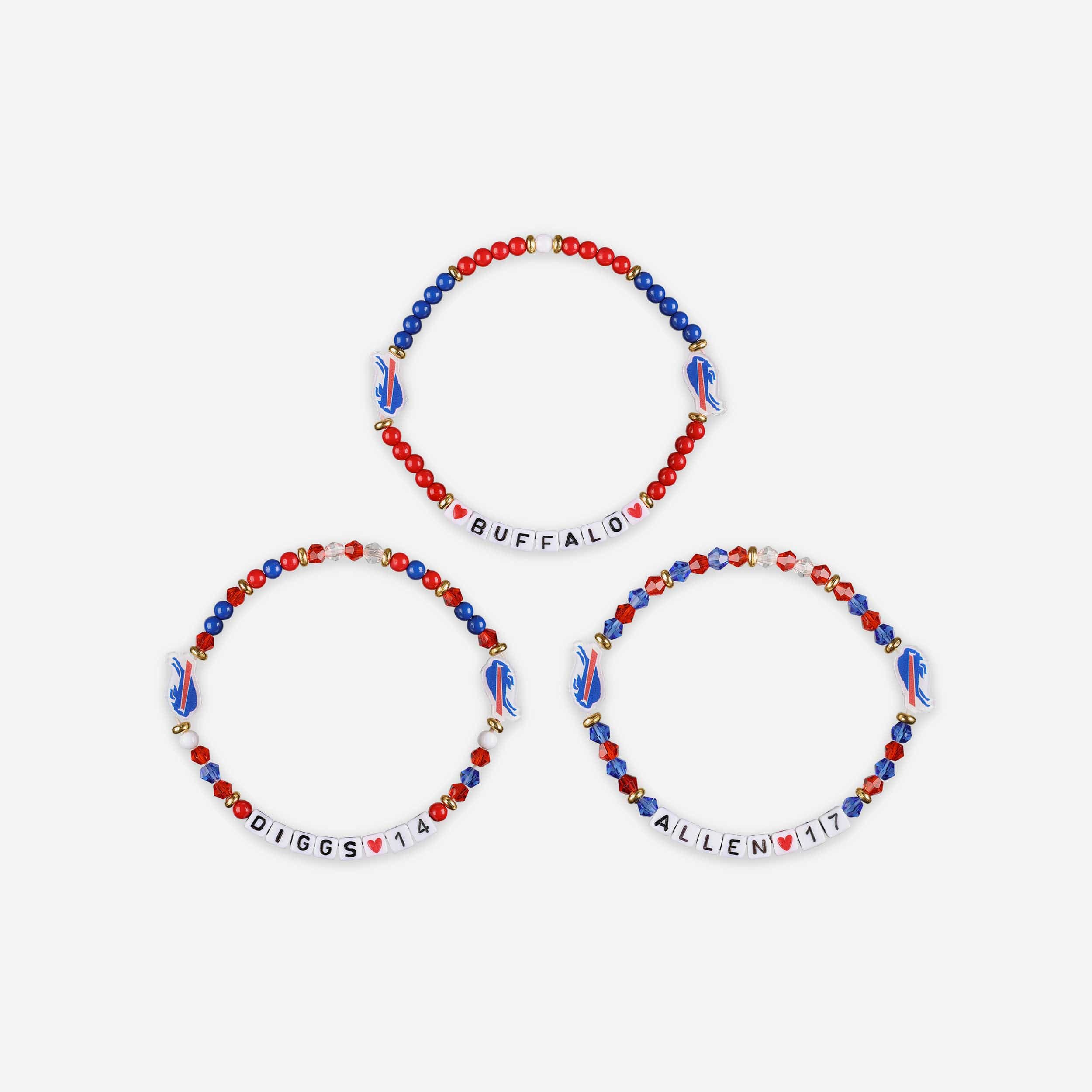 Josh Allen & Stefon Diggs Buffalo Bills 3 Pack Player Friendship Bracelet 3 Josh Allen & Stefon Diggs Buffalo Bills 3 Pack Player Friendship Bracelet