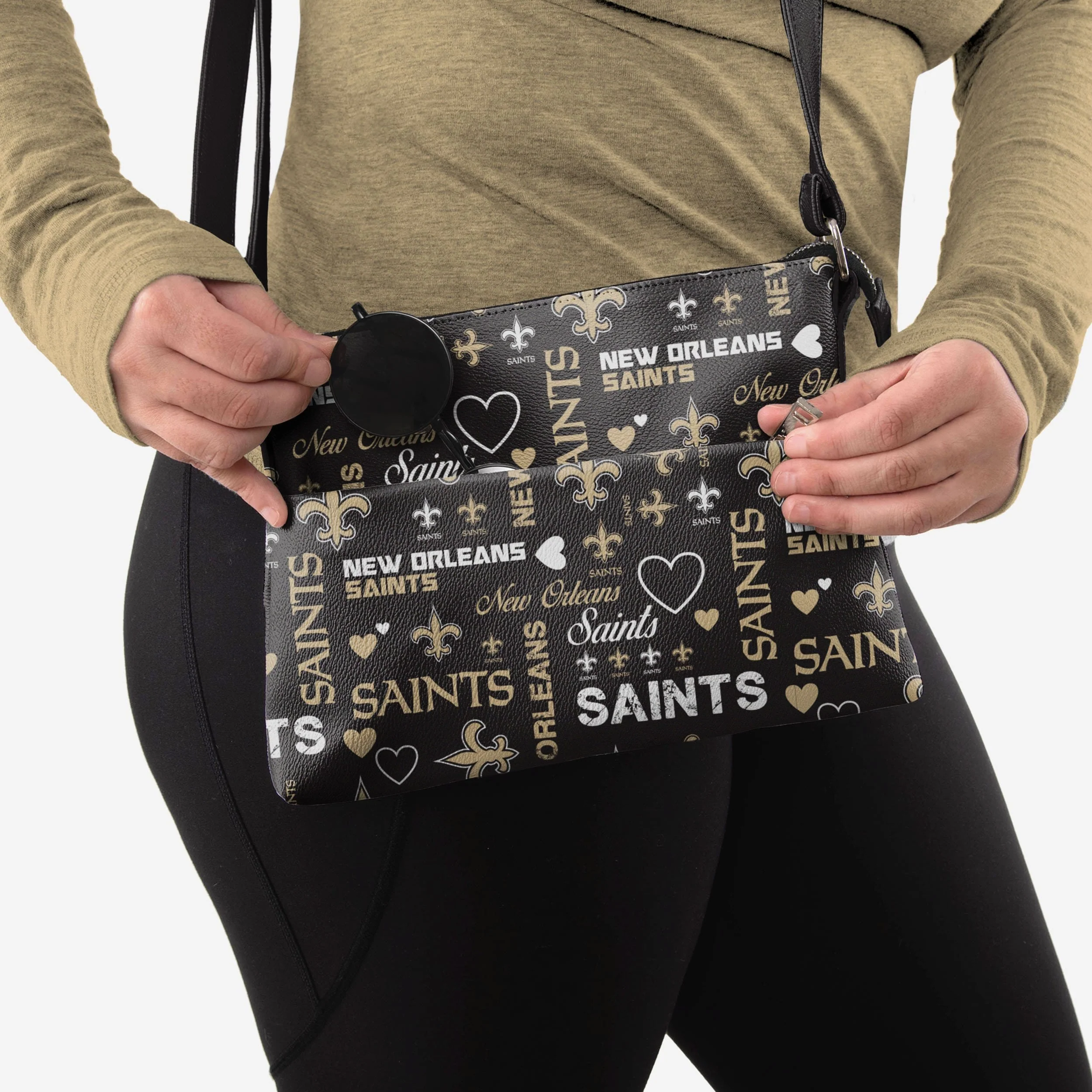 New Orleans Saints Logo Love Crossbody Purse 3 New Orleans Saints Logo Love Crossbody Purse
