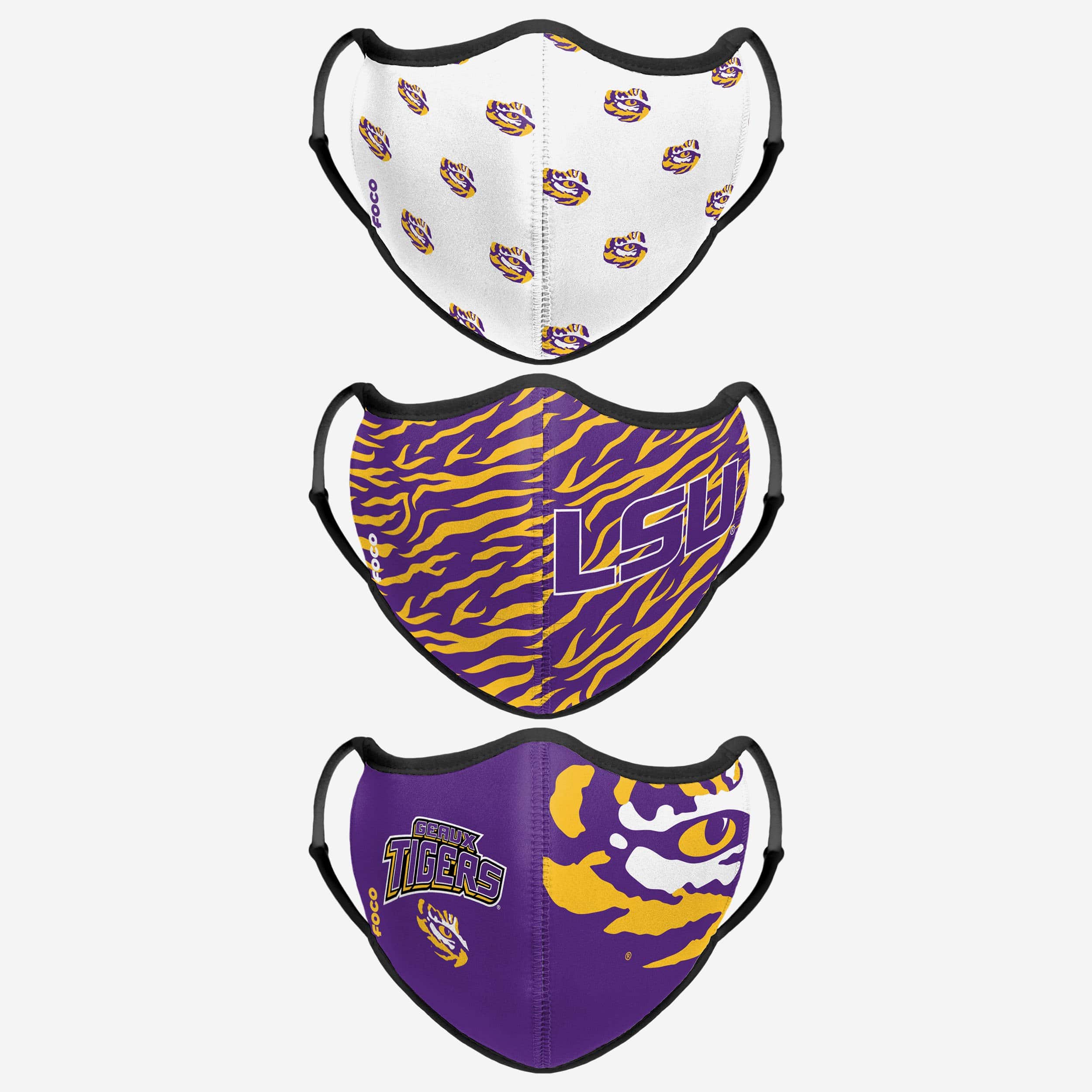 LSU Tigers Thematic Sport 3 Pack Face Cover