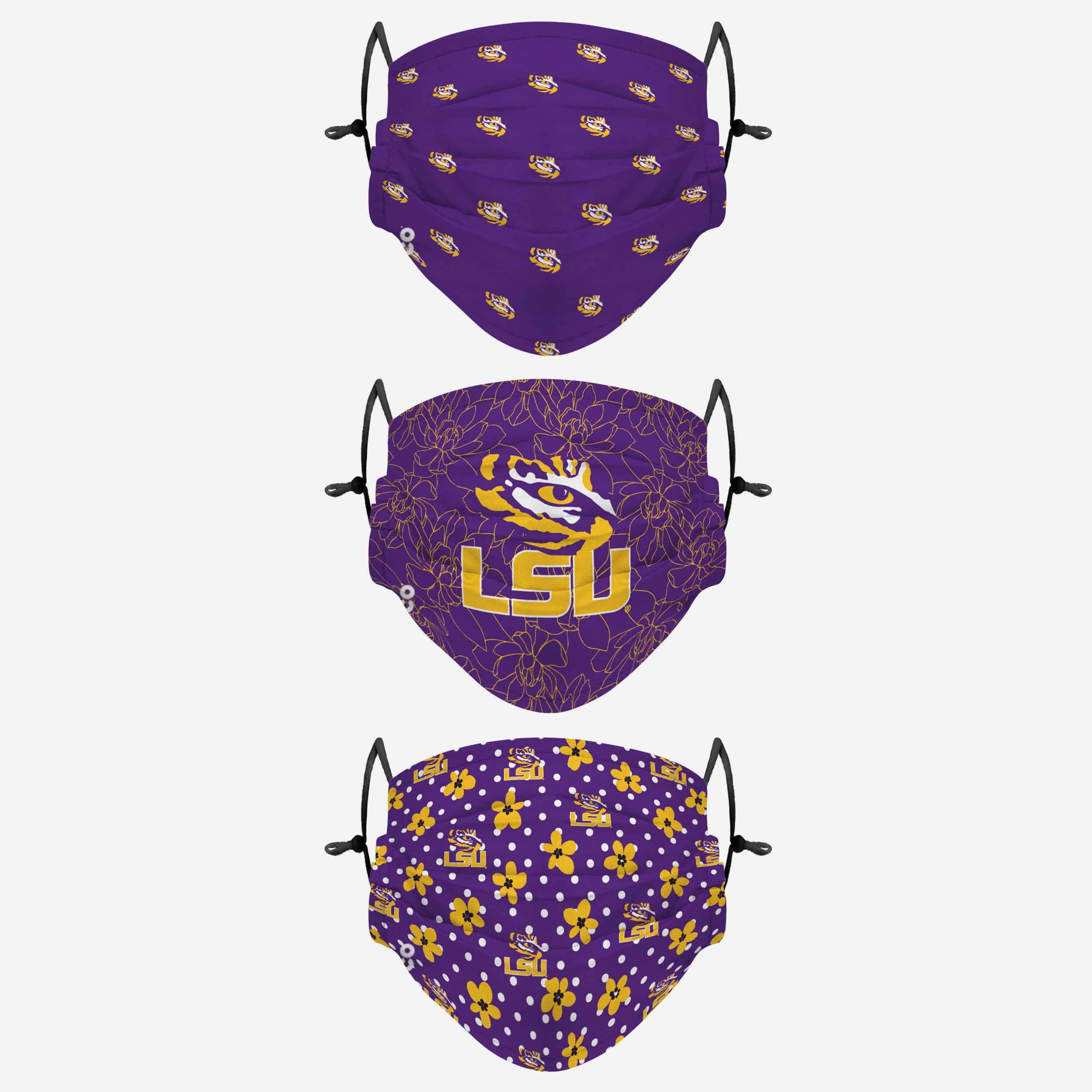 LSU Tigers Gameday Gardener 3 Pack Face Cover