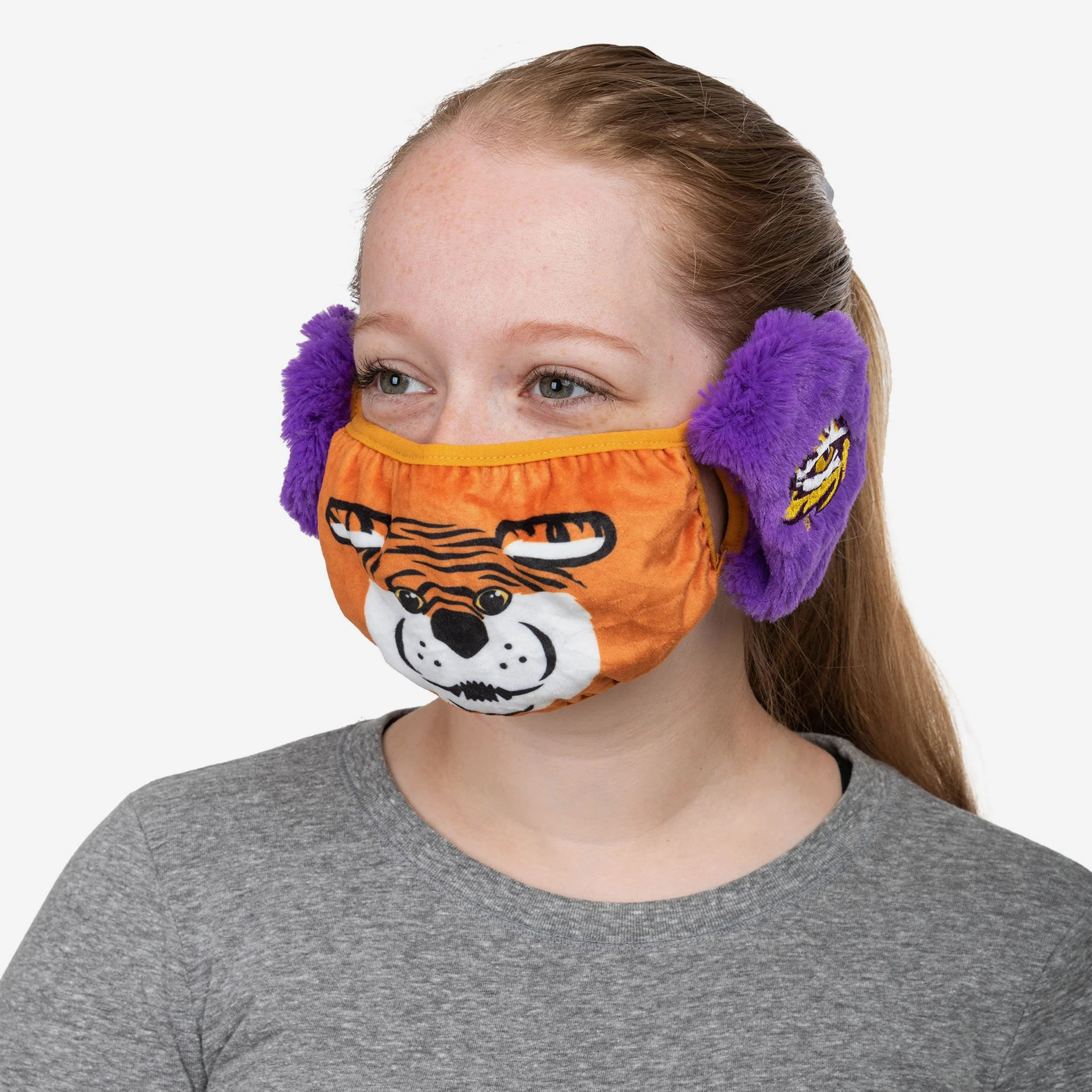 Mike The Tiger LSU Tigers Mascot Earmuff Face Cover 3 Mike The Tiger LSU Tigers Mascot Earmuff Face Cover