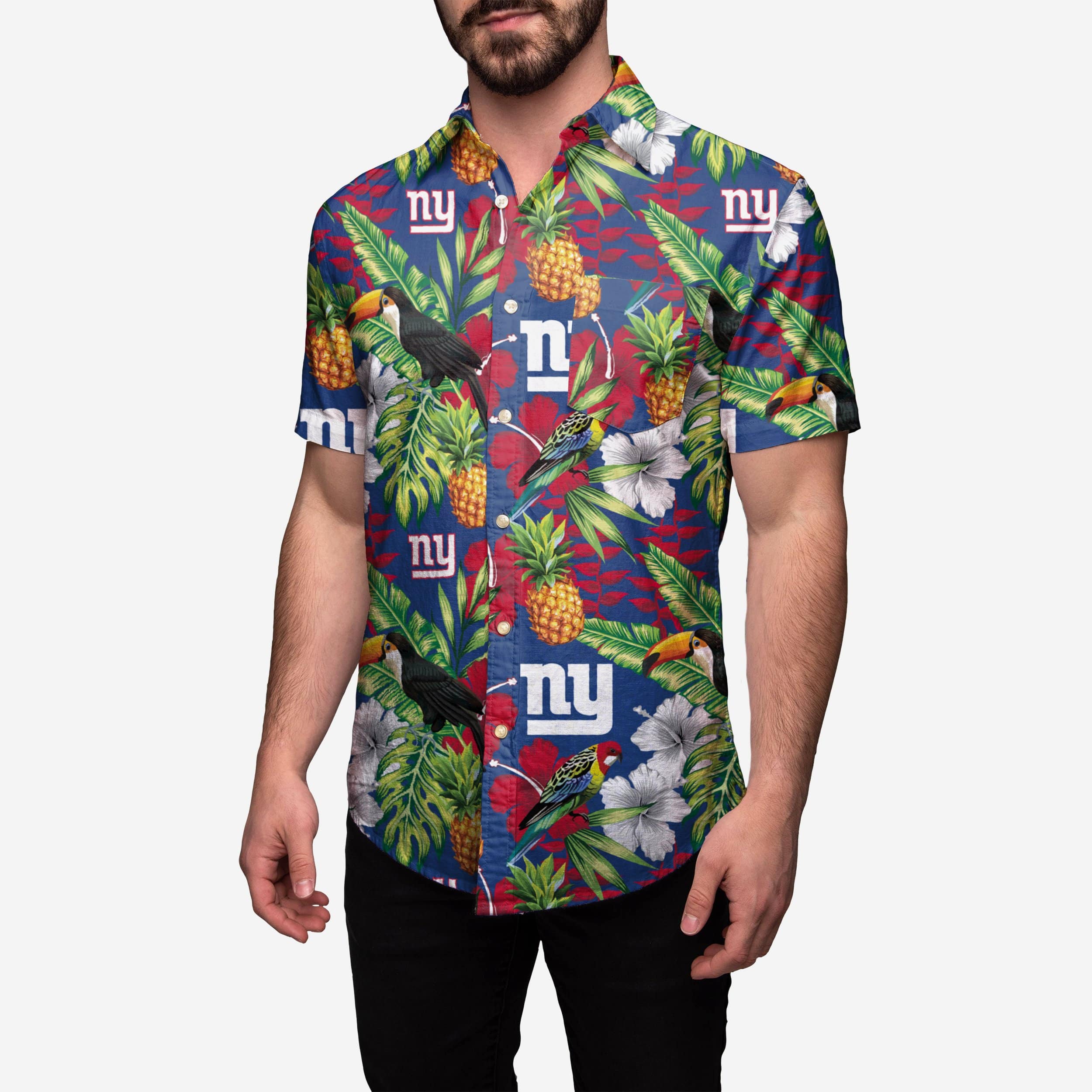 New York Giants Floral Button Up Shirt 1 New York Giants Floral Button Up Shirt