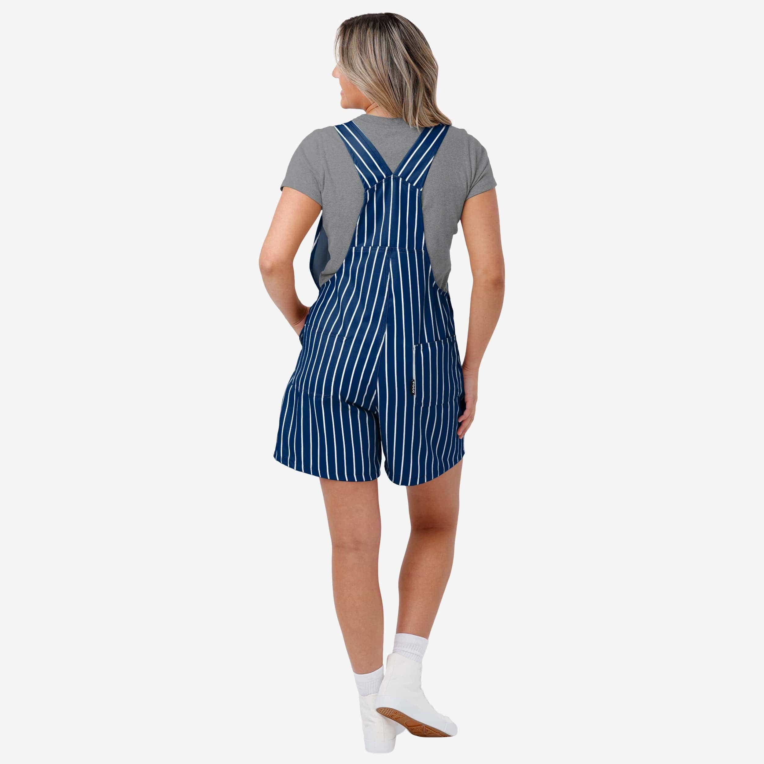 New York Yankees Womens Pinstripe Bib Shortalls 2 New York Yankees Womens Pinstripe Bib Shortalls