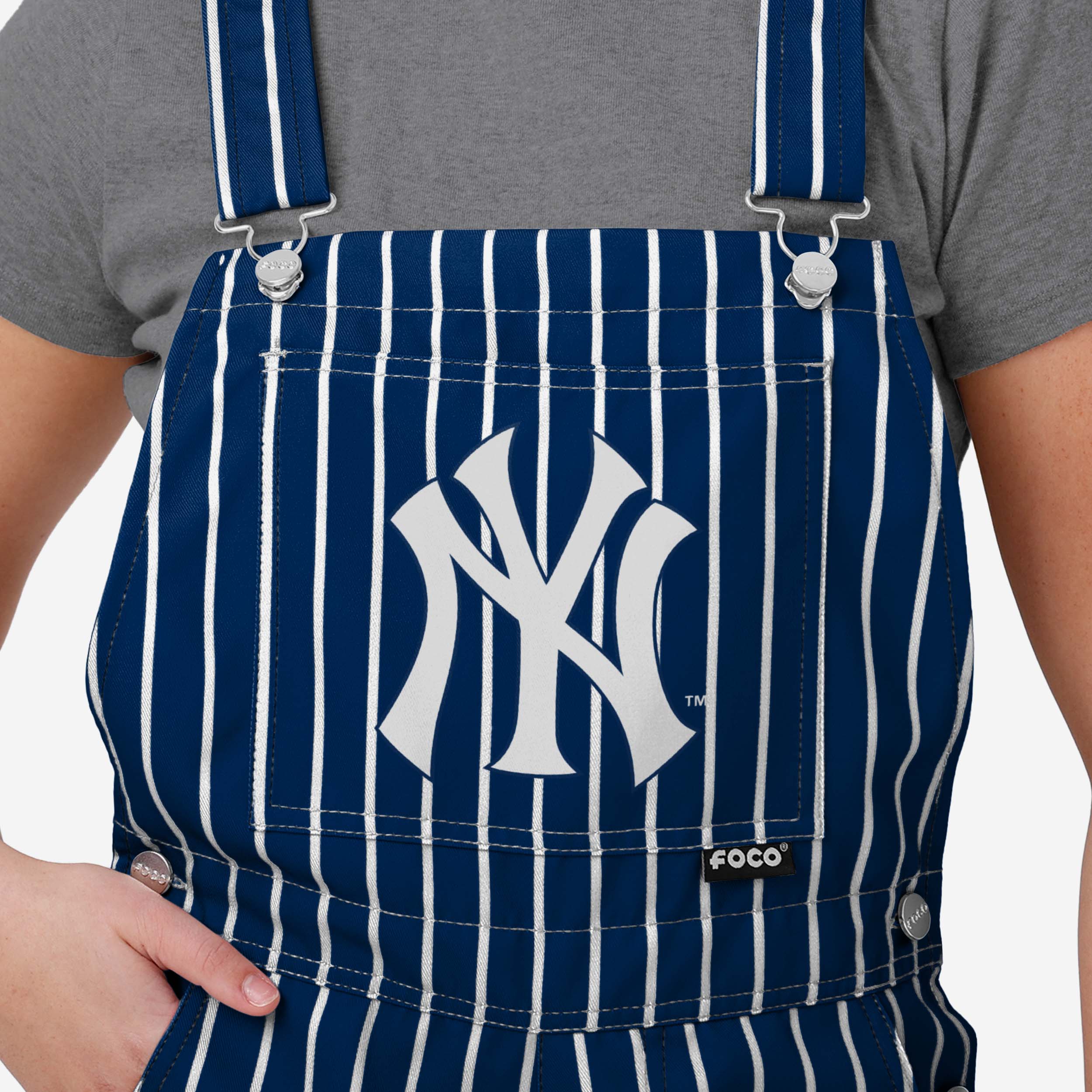New York Yankees Womens Pinstripe Bib Shortalls 4 New York Yankees Womens Pinstripe Bib Shortalls
