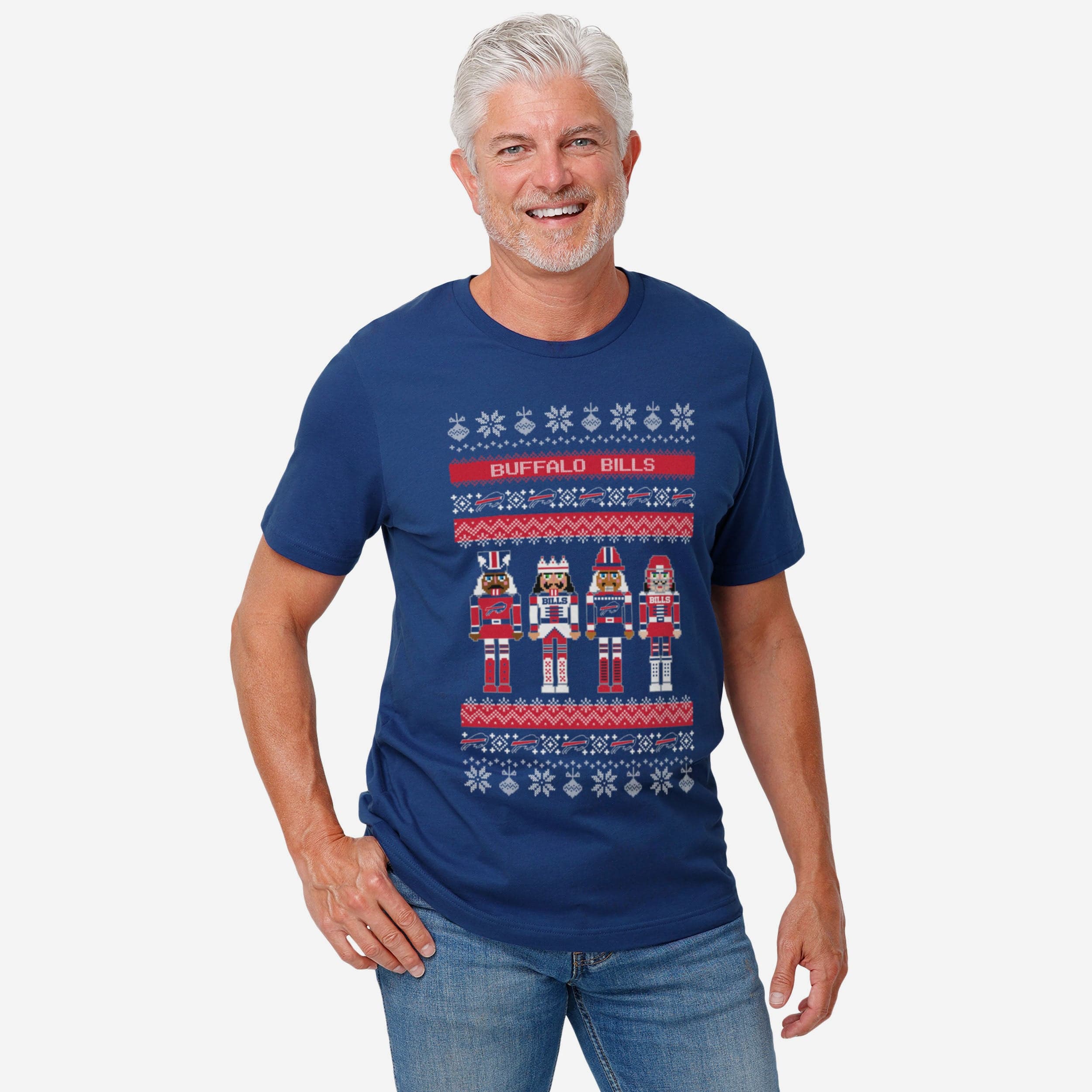 Buffalo Bills Holiday Nutcracker Sweater T-Shirt 2 Buffalo Bills Holiday Nutcracker Sweater T-Shirt