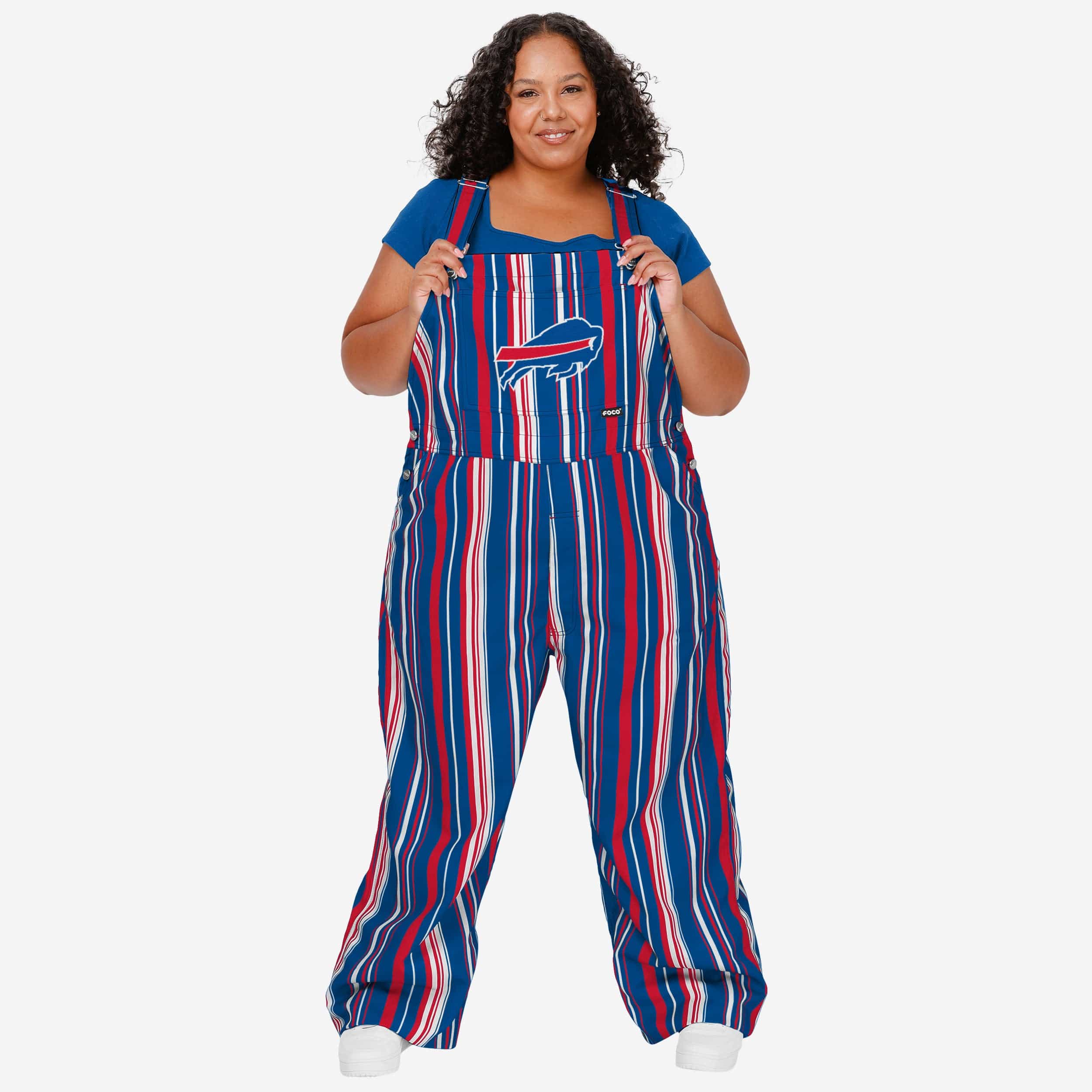 Buffalo Bills Womens Hyper Stripe Bib Overalls 1 Buffalo Bills Womens Hyper Stripe Bib Overalls