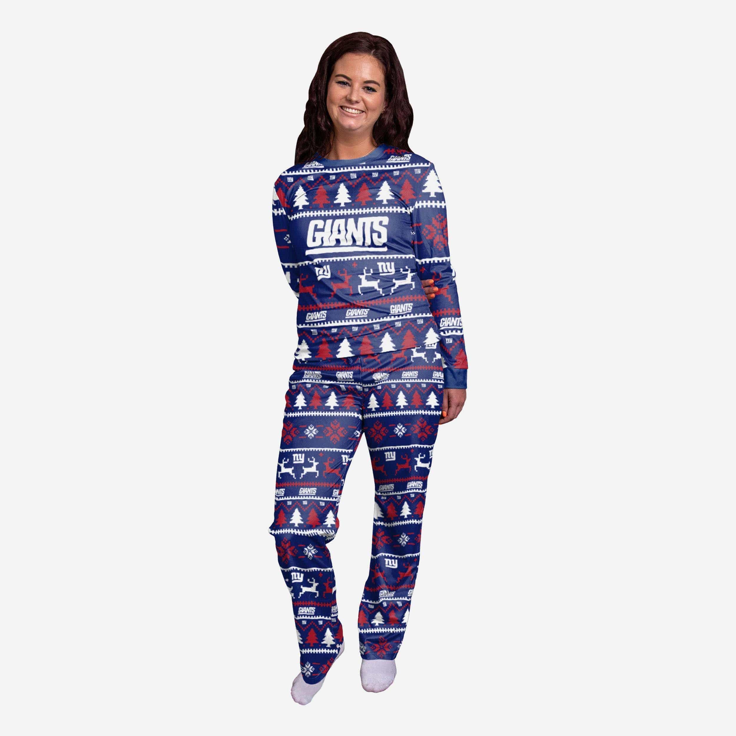 New York Giants Womens Family Holiday Pajamas 1 New York Giants Womens Family Holiday Pajamas