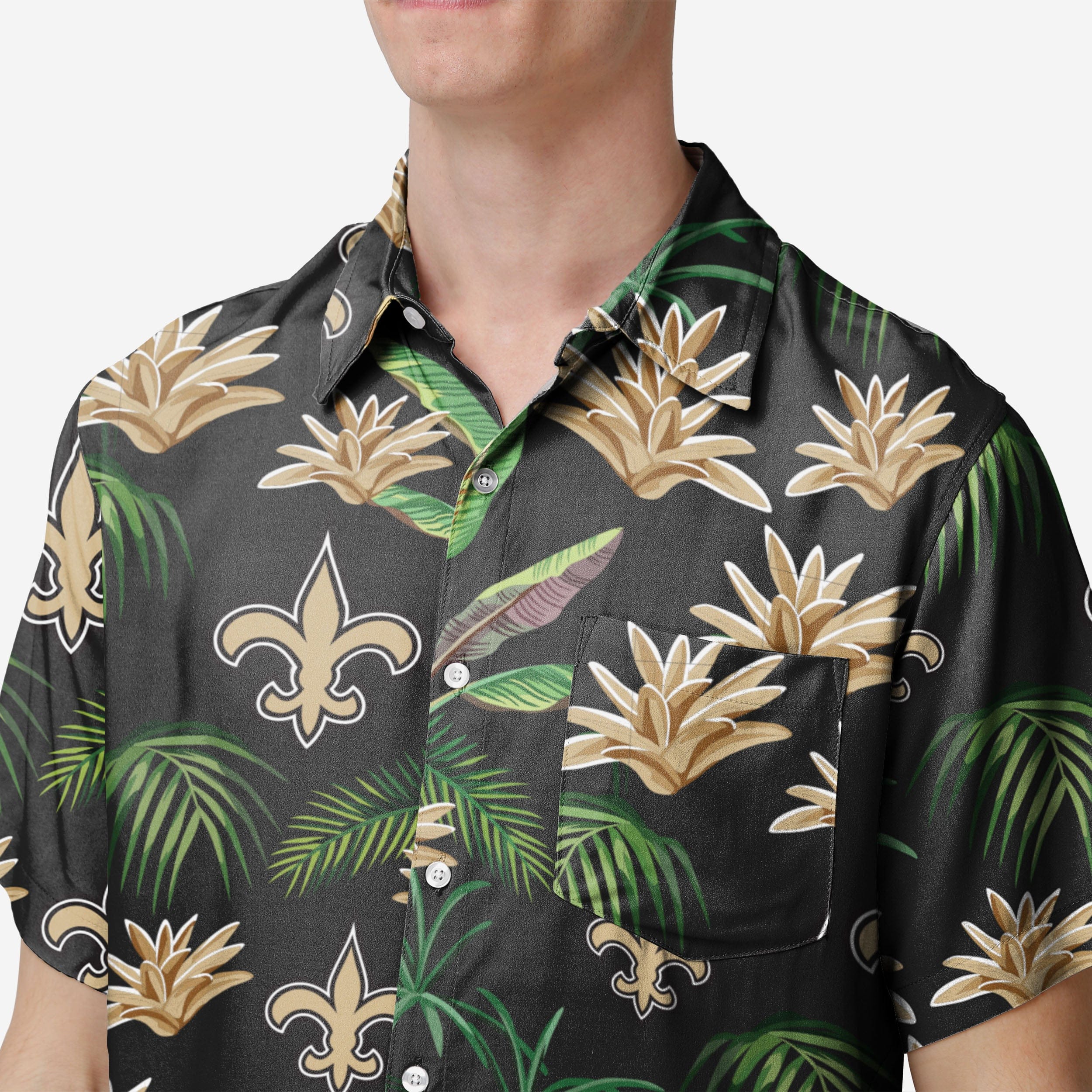 New Orleans Saints Victory Vacay Button Up Shirt 3 New Orleans Saints Victory Vacay Button Up Shirt