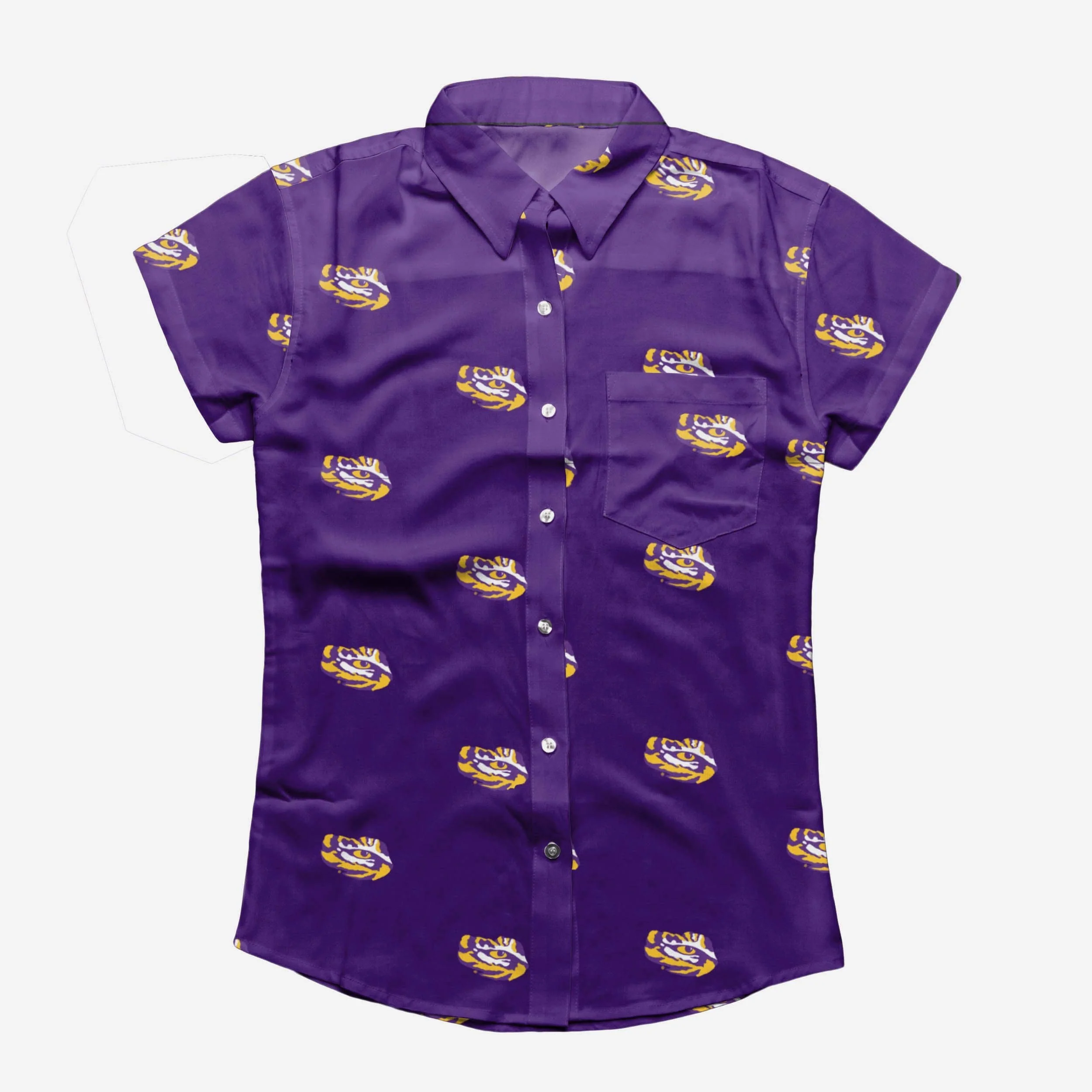LSU Tigers Logo Blast Womens Button Up Shirt 2 LSU Tigers Logo Blast Womens Button Up Shirt