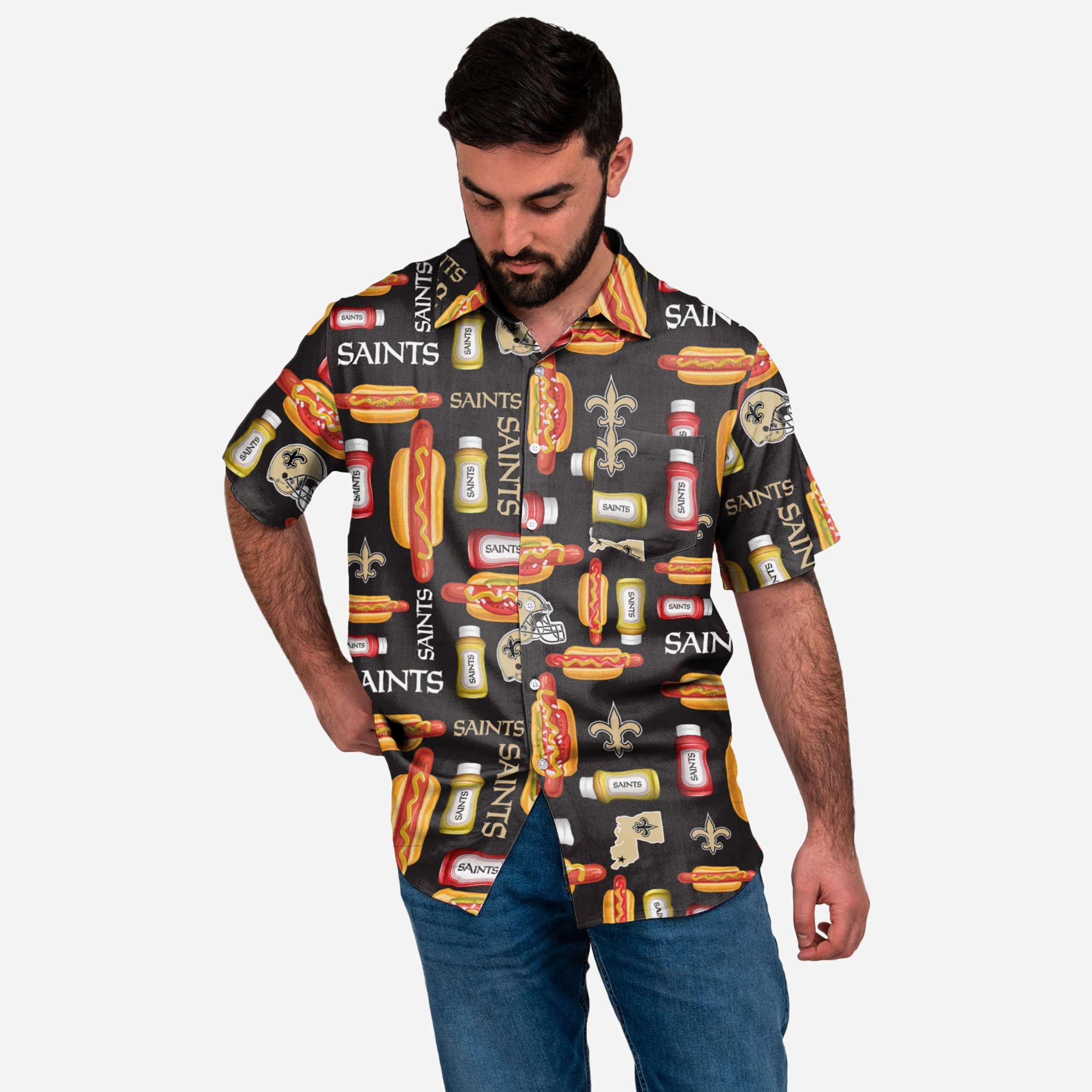 New Orleans Saints Grill Pro Button Up Shirt 1 New Orleans Saints Grill Pro Button Up Shirt