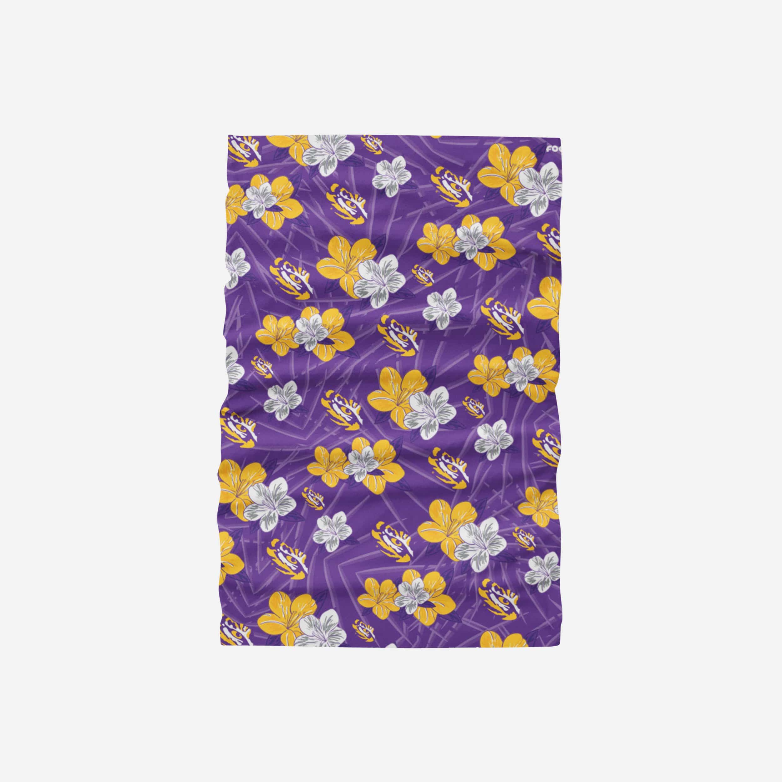 LSU Tigers Hibiscus Gaiter Scarf 2 LSU Tigers Hibiscus Gaiter Scarf