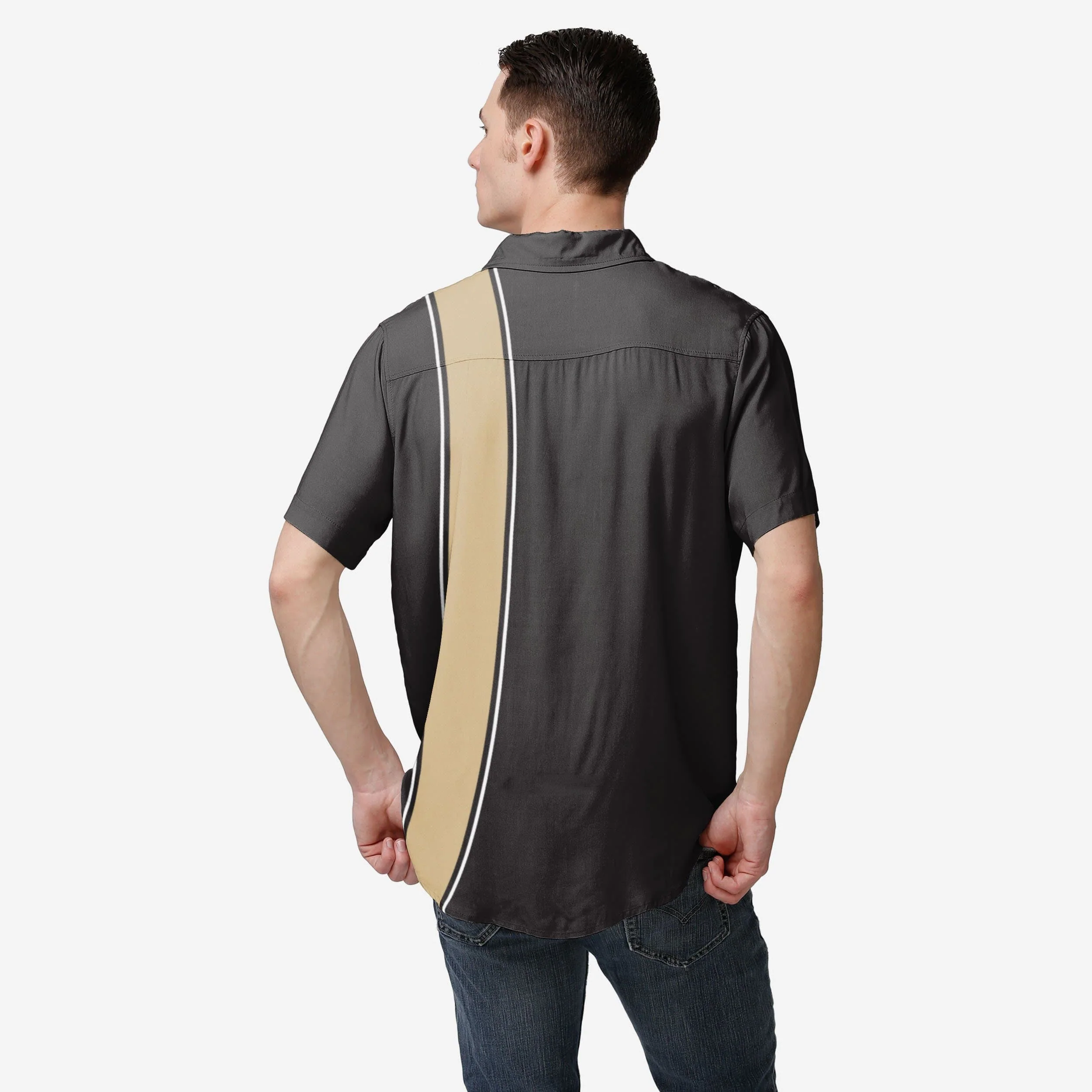 New Orleans Saints Bowling Stripe Button Up Shirt 2 New Orleans Saints Bowling Stripe Button Up Shirt