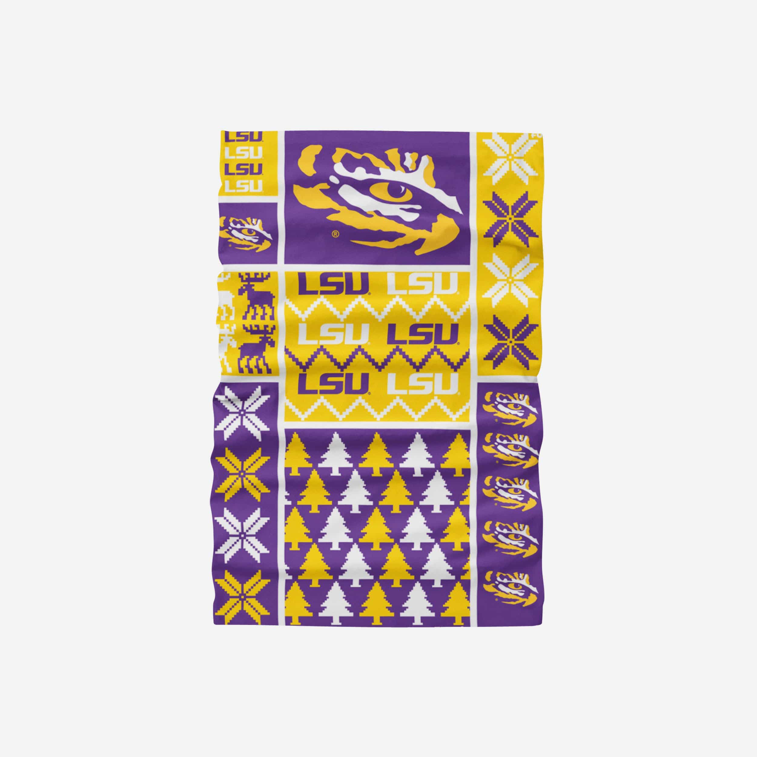 LSU Tigers Busy Block Gaiter Scarf 2 LSU Tigers Busy Block Gaiter Scarf
