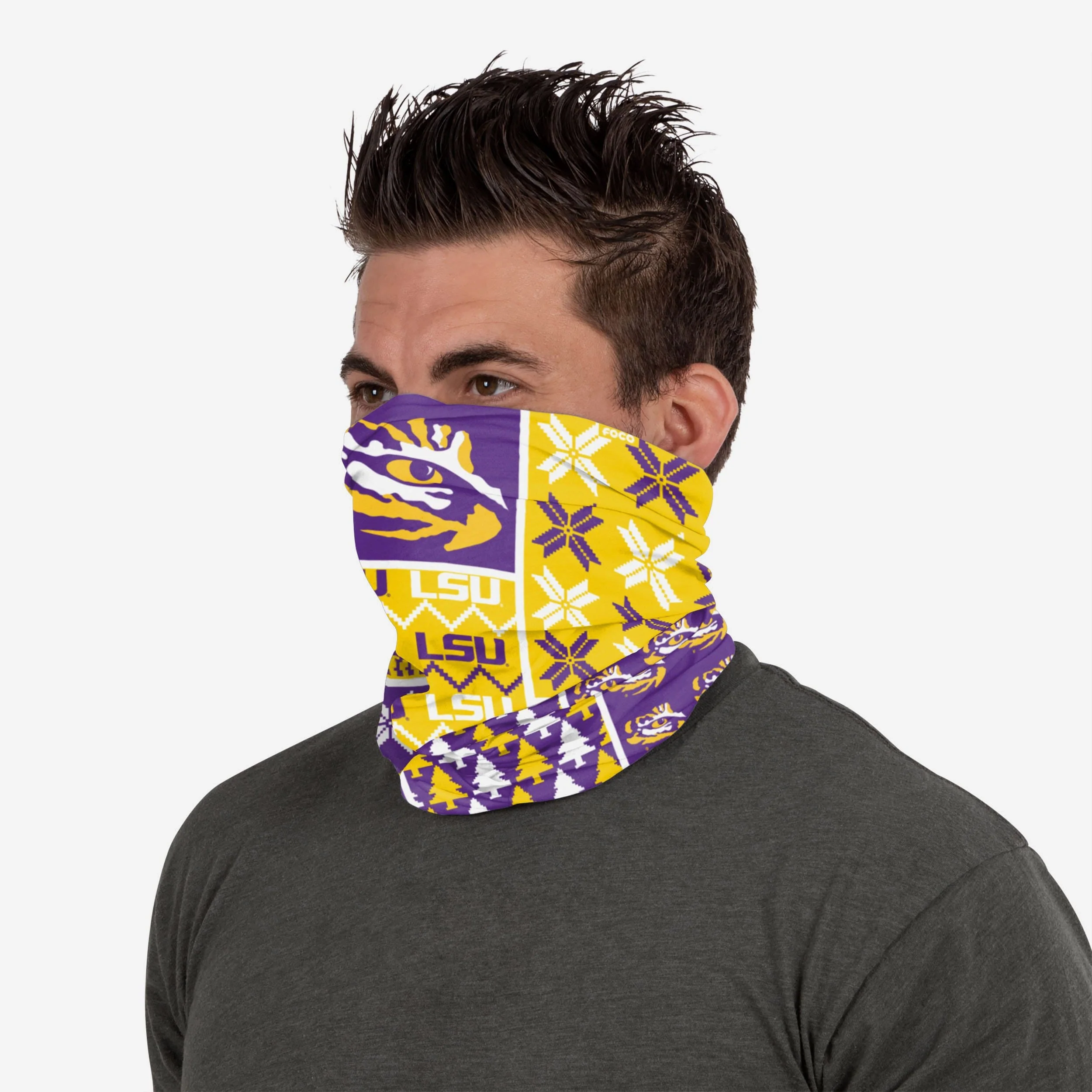 LSU Tigers Busy Block Gaiter Scarf 4 LSU Tigers Busy Block Gaiter Scarf