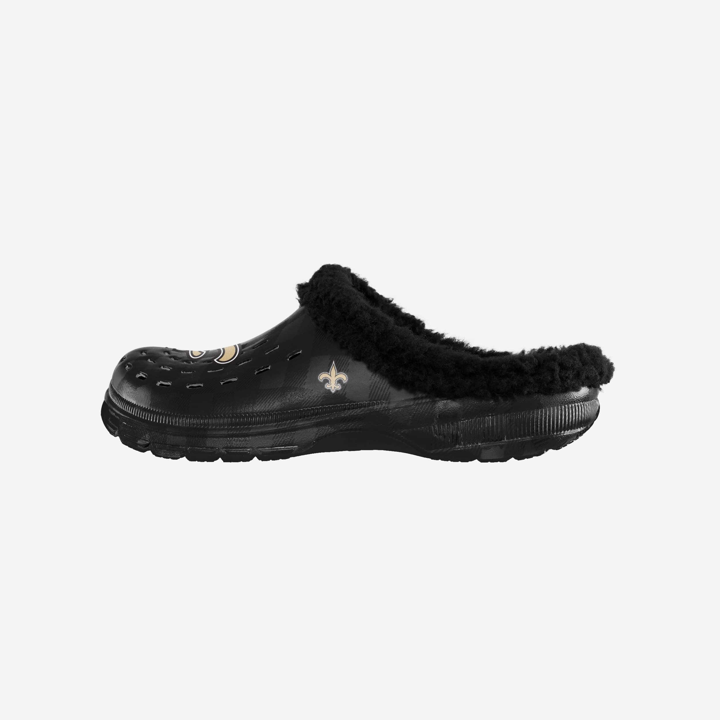 New Orleans Saints Sherpa Lined Buffalo Check Clog