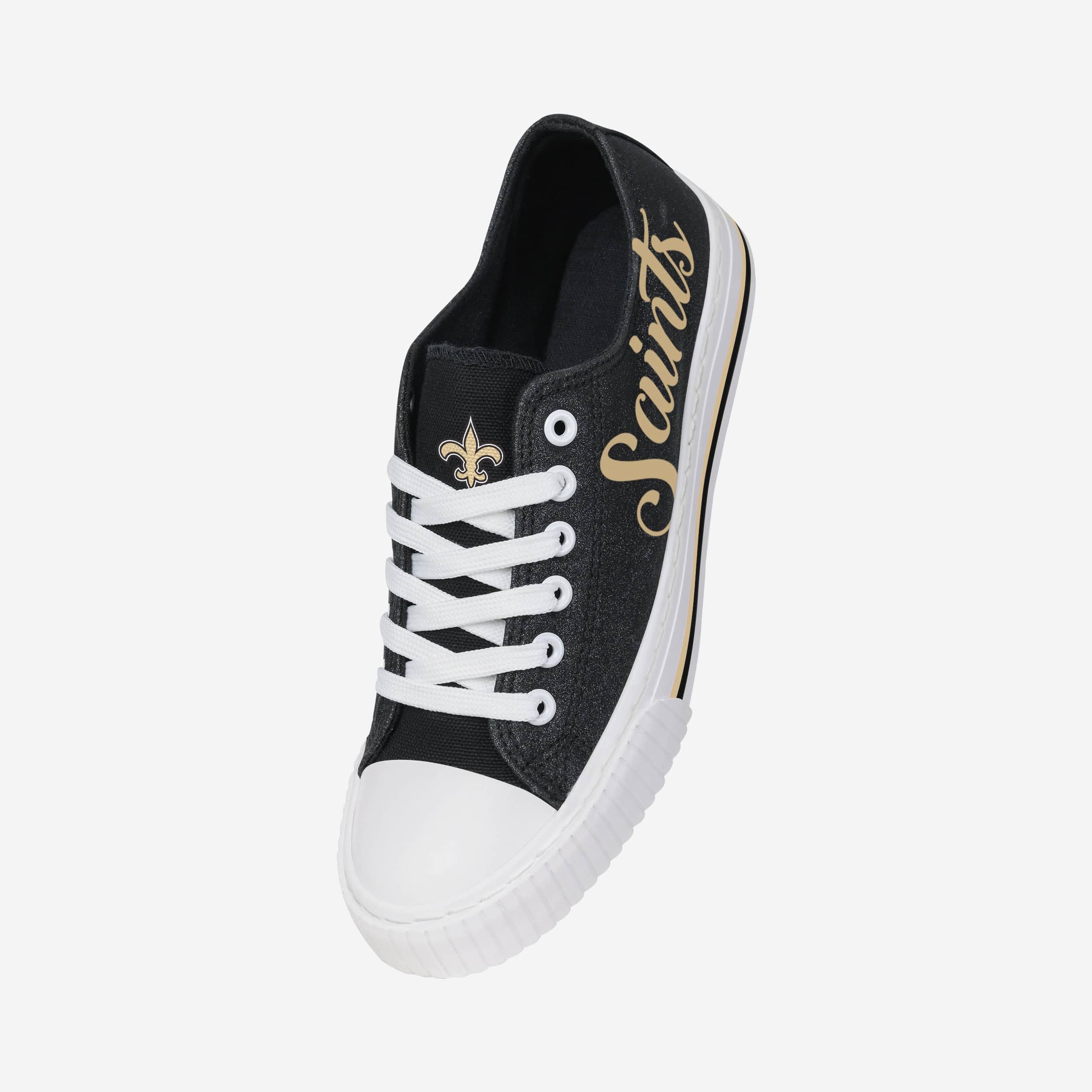 New Orleans Saints Womens Color Glitter Low Top Canvas Shoes 2 New Orleans Saints Womens Color Glitter Low Top Canvas Shoes