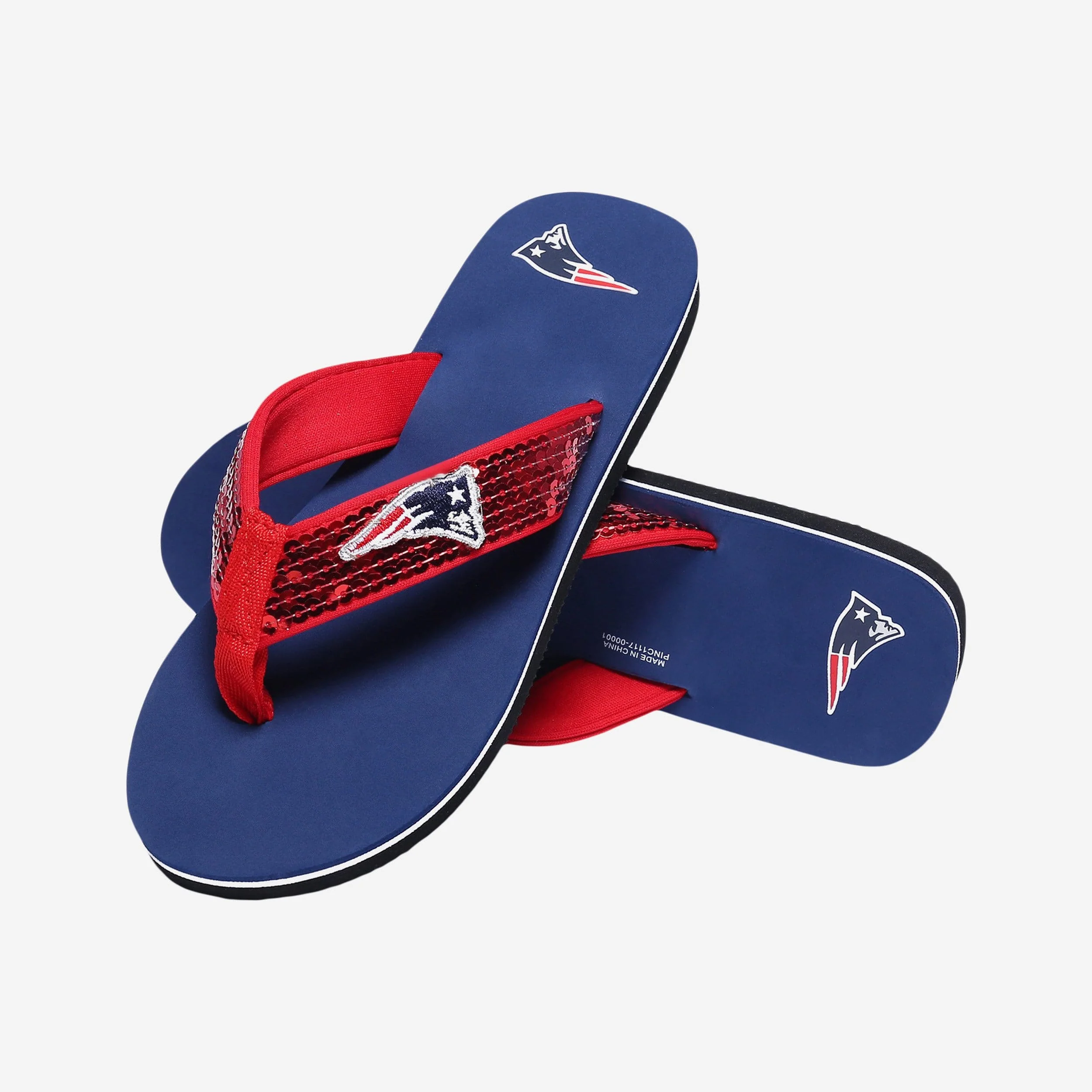New England Patriots Womens Sequin Flip Flop 4 New England Patriots Womens Sequin Flip Flop