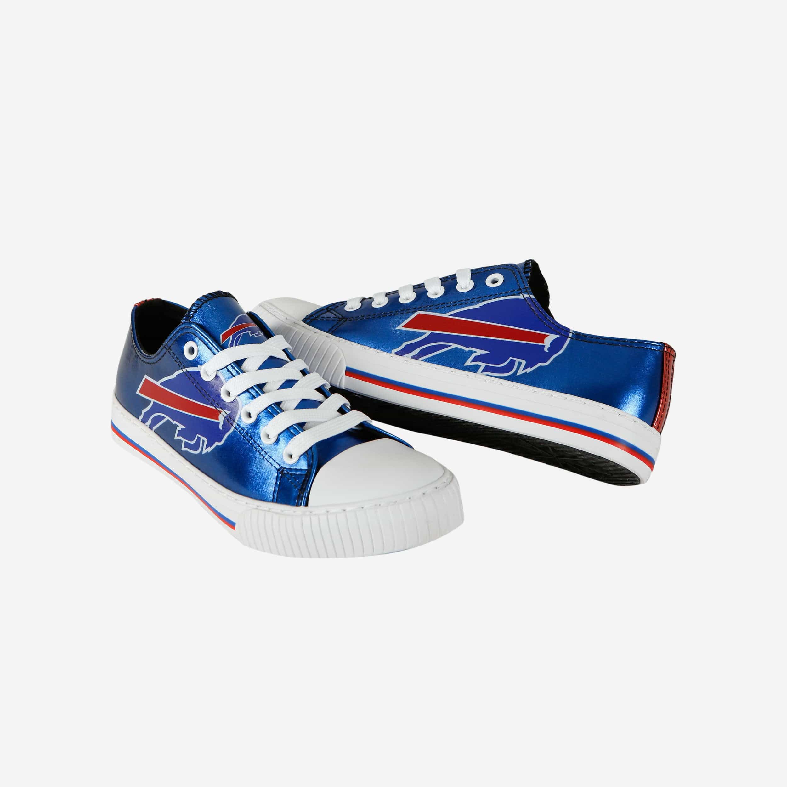 Buffalo Bills Womens Team Color Metallic Low Top Canvas Shoes 4 Buffalo Bills Womens Team Color Metallic Low Top Canvas Shoes