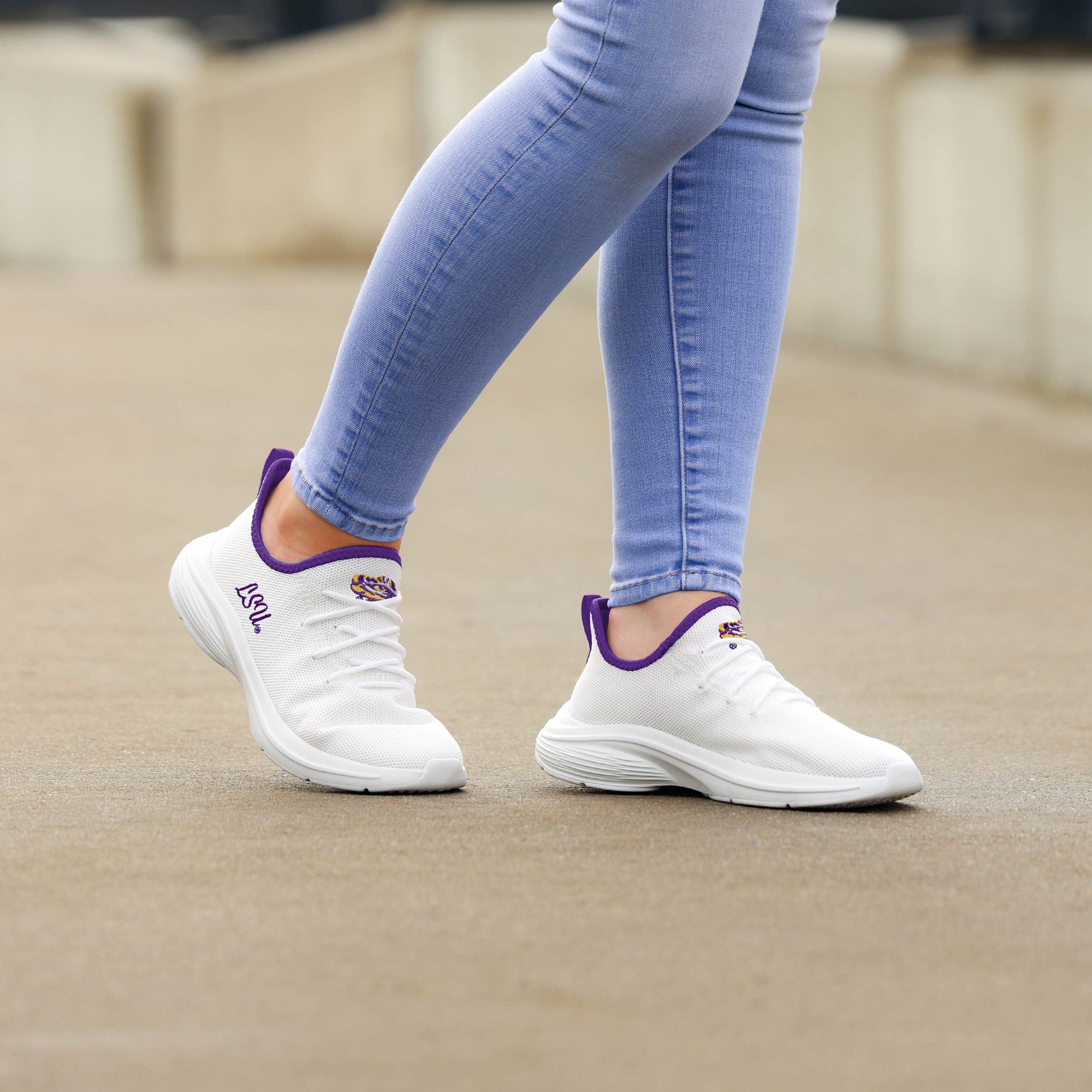 LSU Tigers Womens Midsole White Sneaker 3 LSU Tigers Womens Midsole White Sneaker