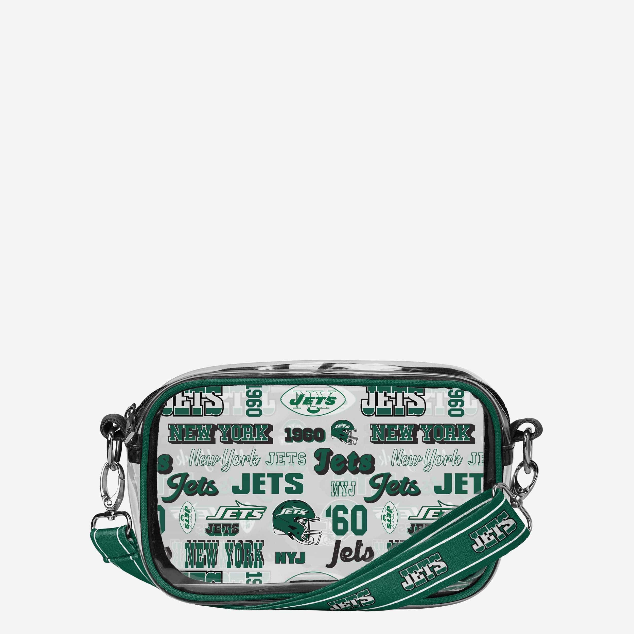 New York Jets Repeat Retro Print Clear Crossbody Bag 1 New York Jets Repeat Retro Print Clear Crossbody Bag