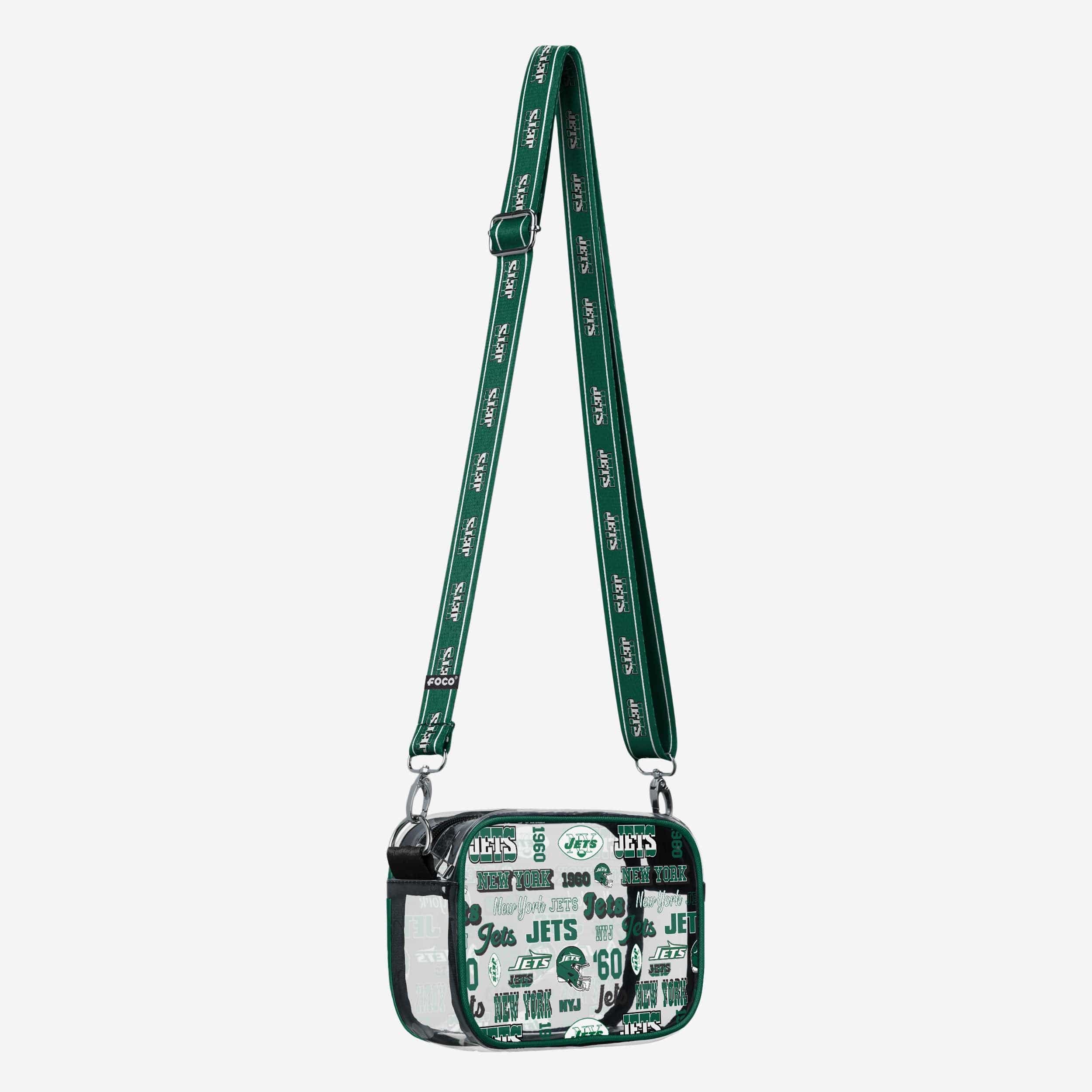 New York Jets Repeat Retro Print Clear Crossbody Bag 2 New York Jets Repeat Retro Print Clear Crossbody Bag