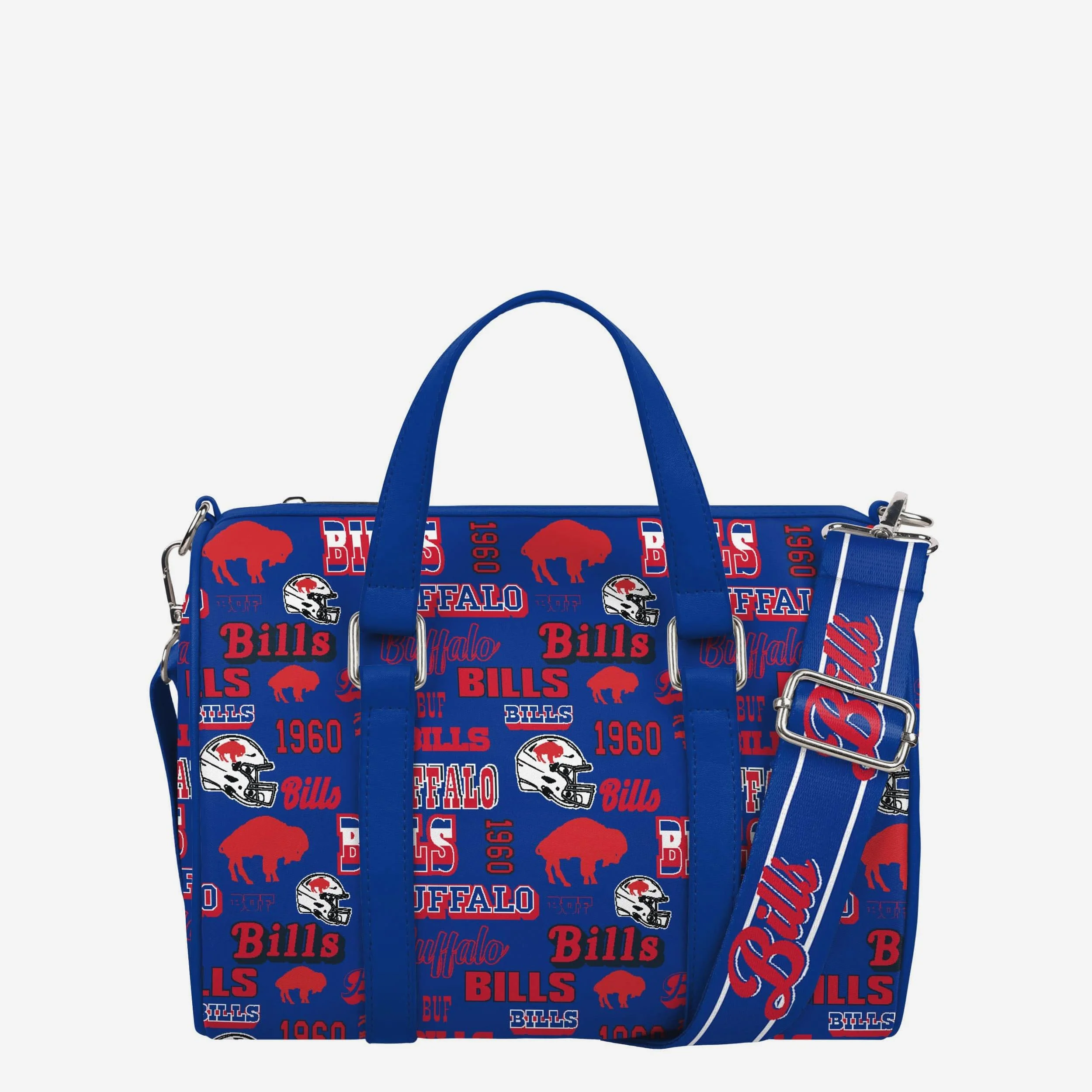 Buffalo Bills Repeat Retro Print Nylon Medium Barrel Bag