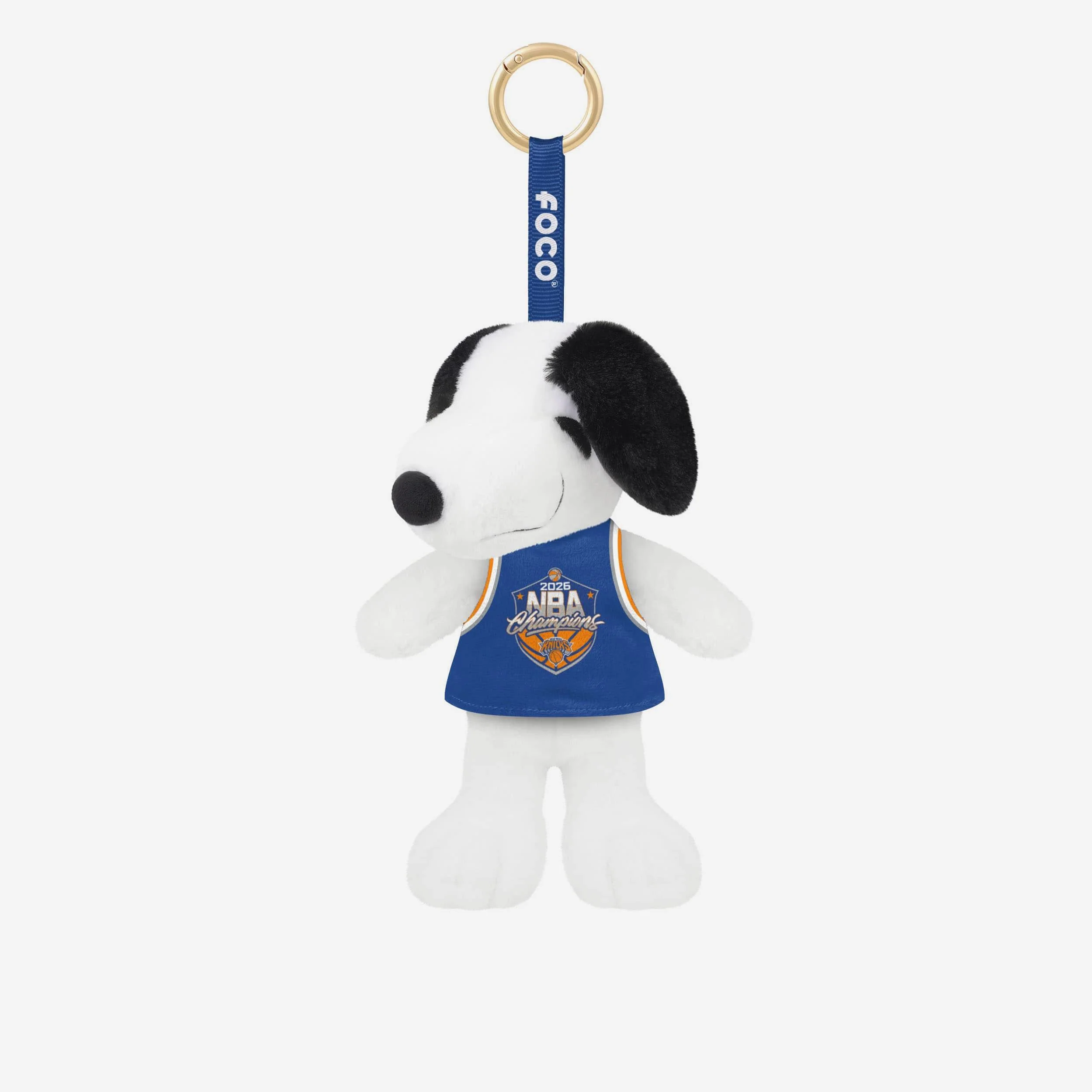 New York Knicks 2026 NBA Champions Plush Snoopy Peanuts Bag Charm Keychain