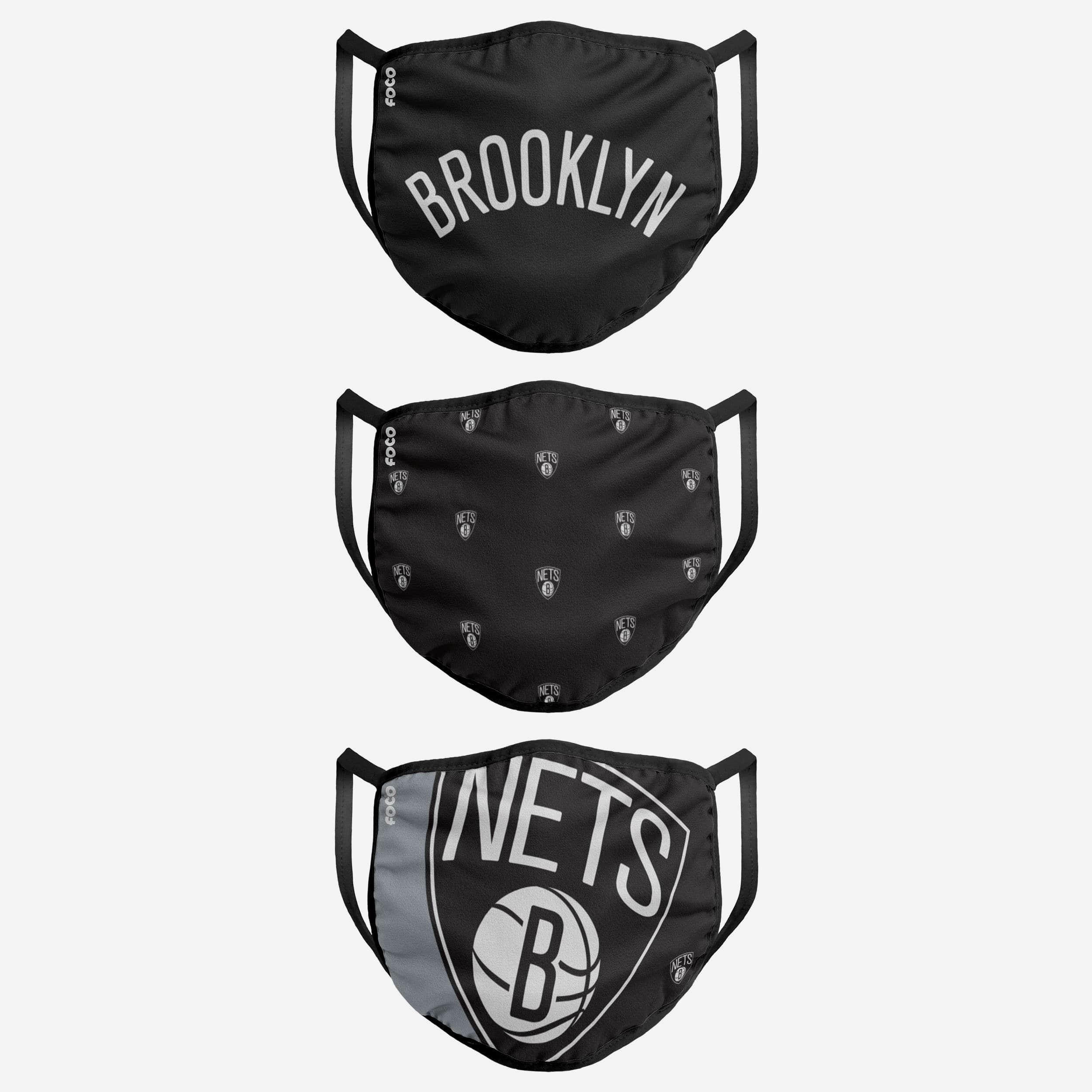Brooklyn Nets 3 Pack Face Cover 2 Brooklyn Nets 3 Pack Face Cover