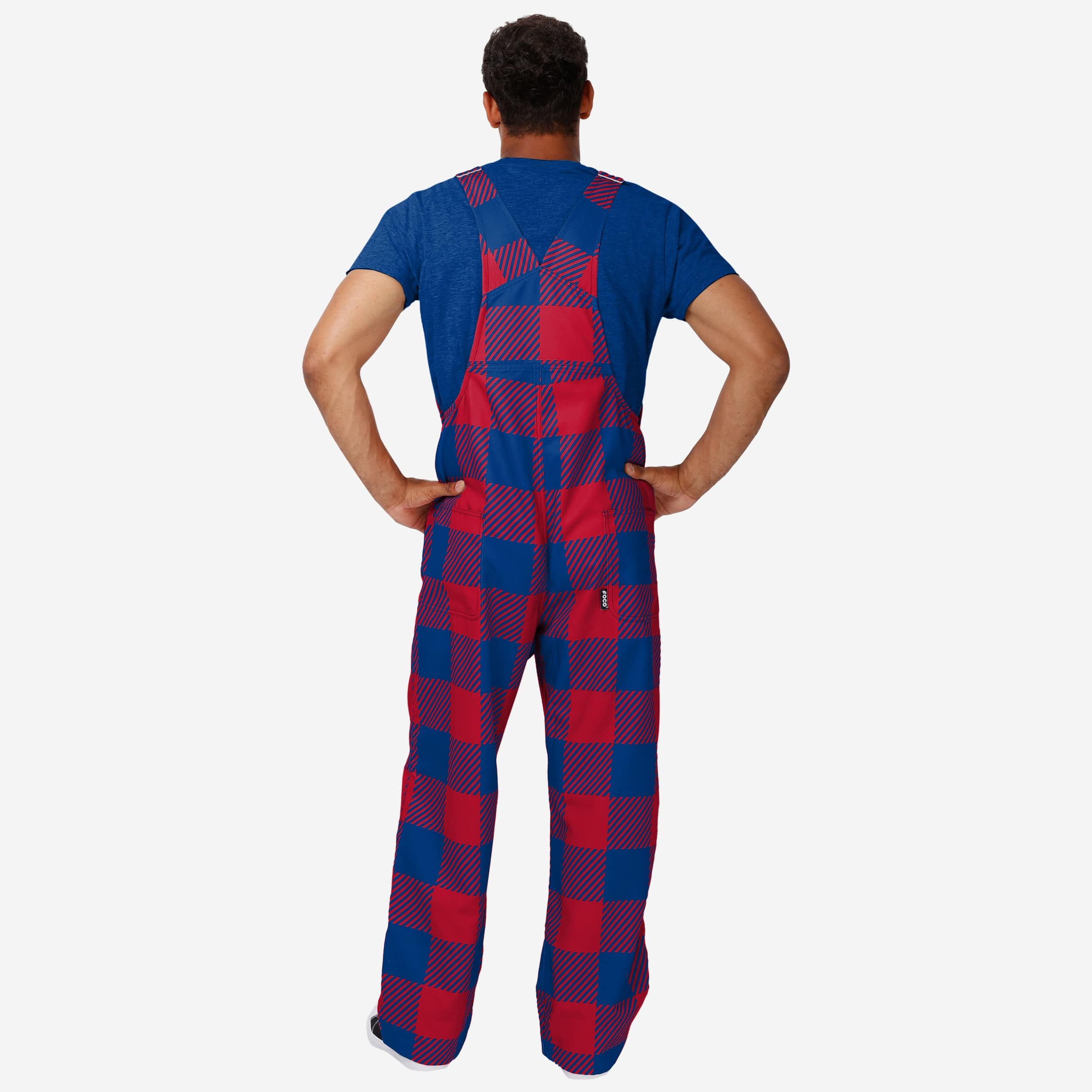 New York Giants Mens Plaid Bib Overalls 2 New York Giants Mens Plaid Bib Overalls