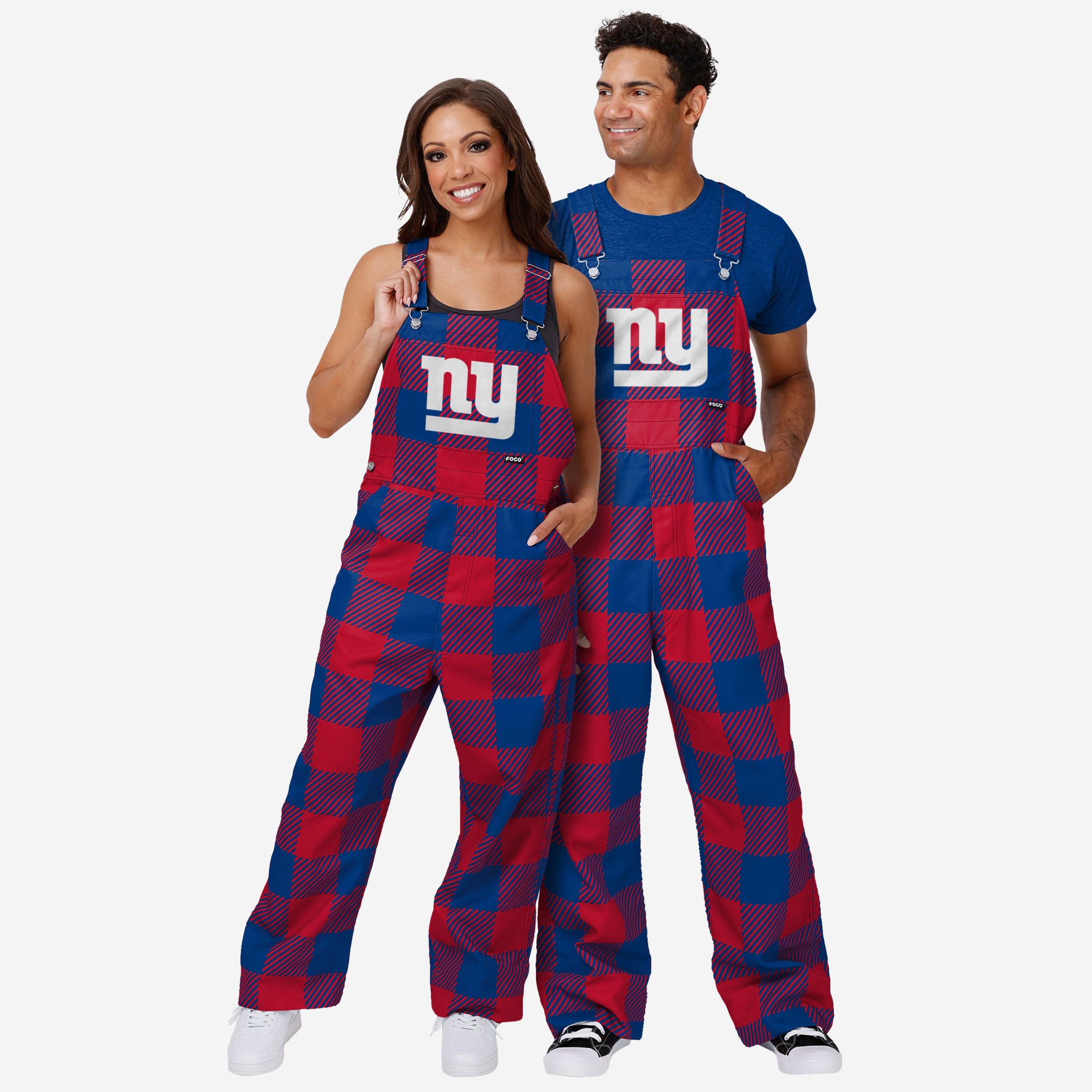 New York Giants Mens Plaid Bib Overalls 3 New York Giants Mens Plaid Bib Overalls