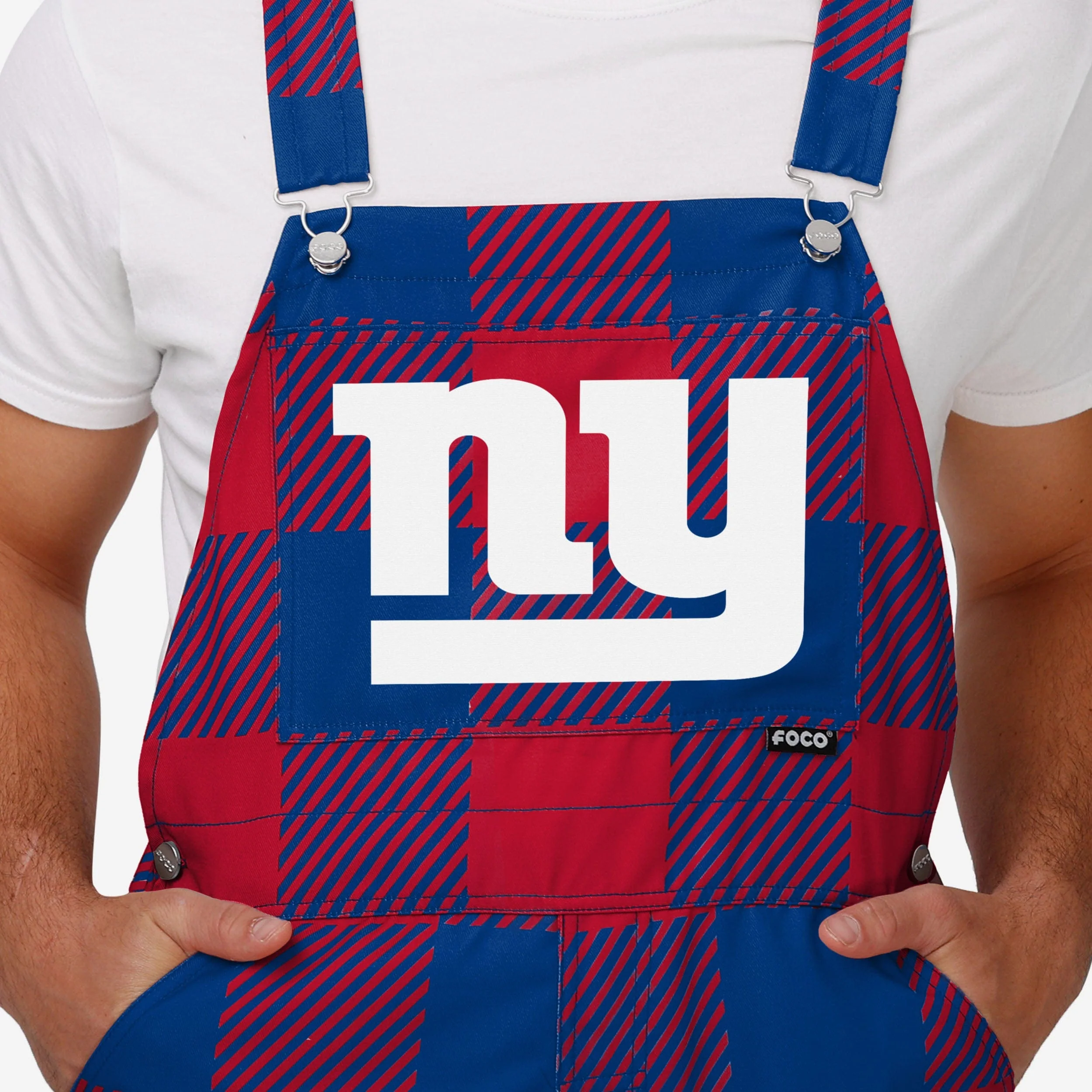 New York Giants Mens Plaid Bib Overalls 4 New York Giants Mens Plaid Bib Overalls