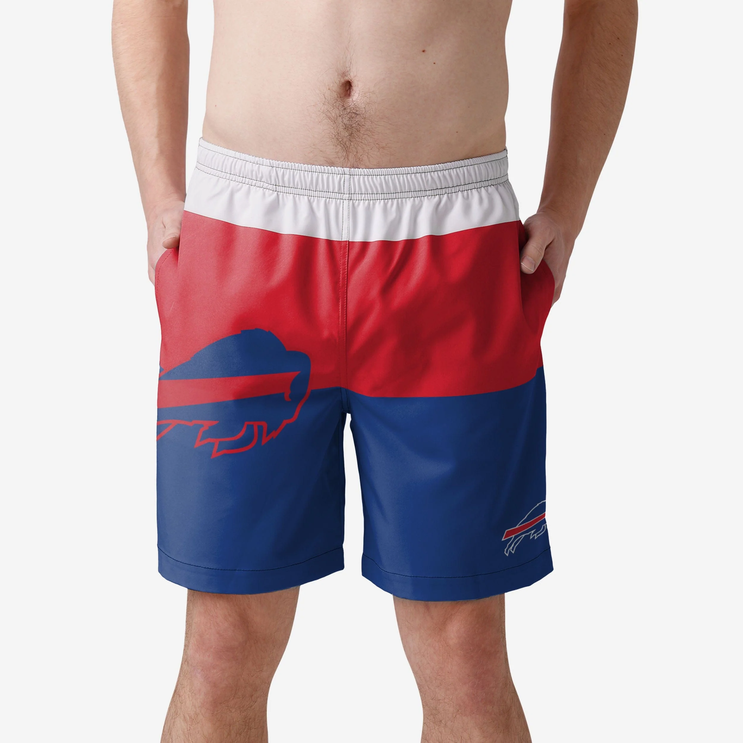 Buffalo Bills 3 Stripe Big Logo Swimming Trunks