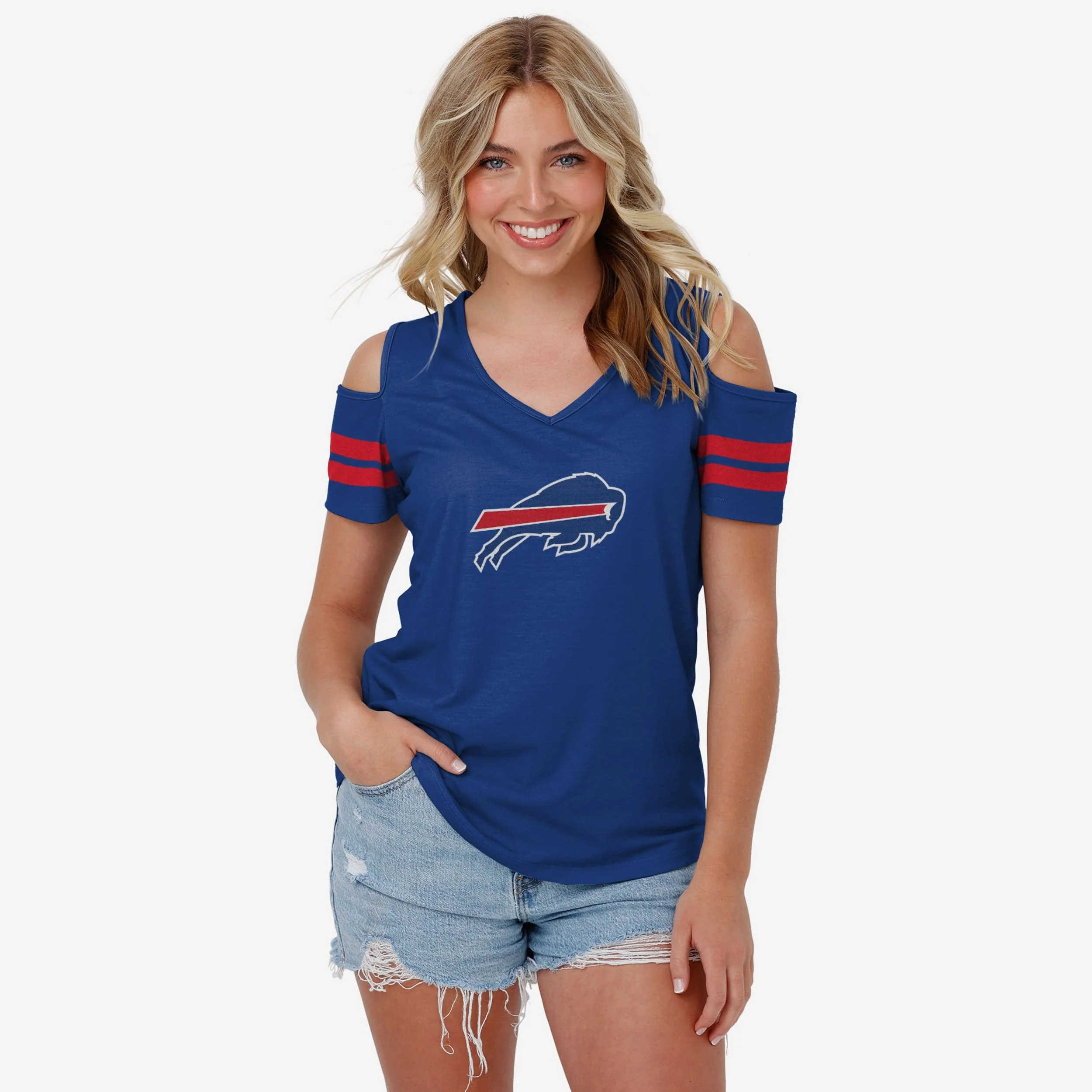 Buffalo Bills Womens Cold Shoulder T-Shirt