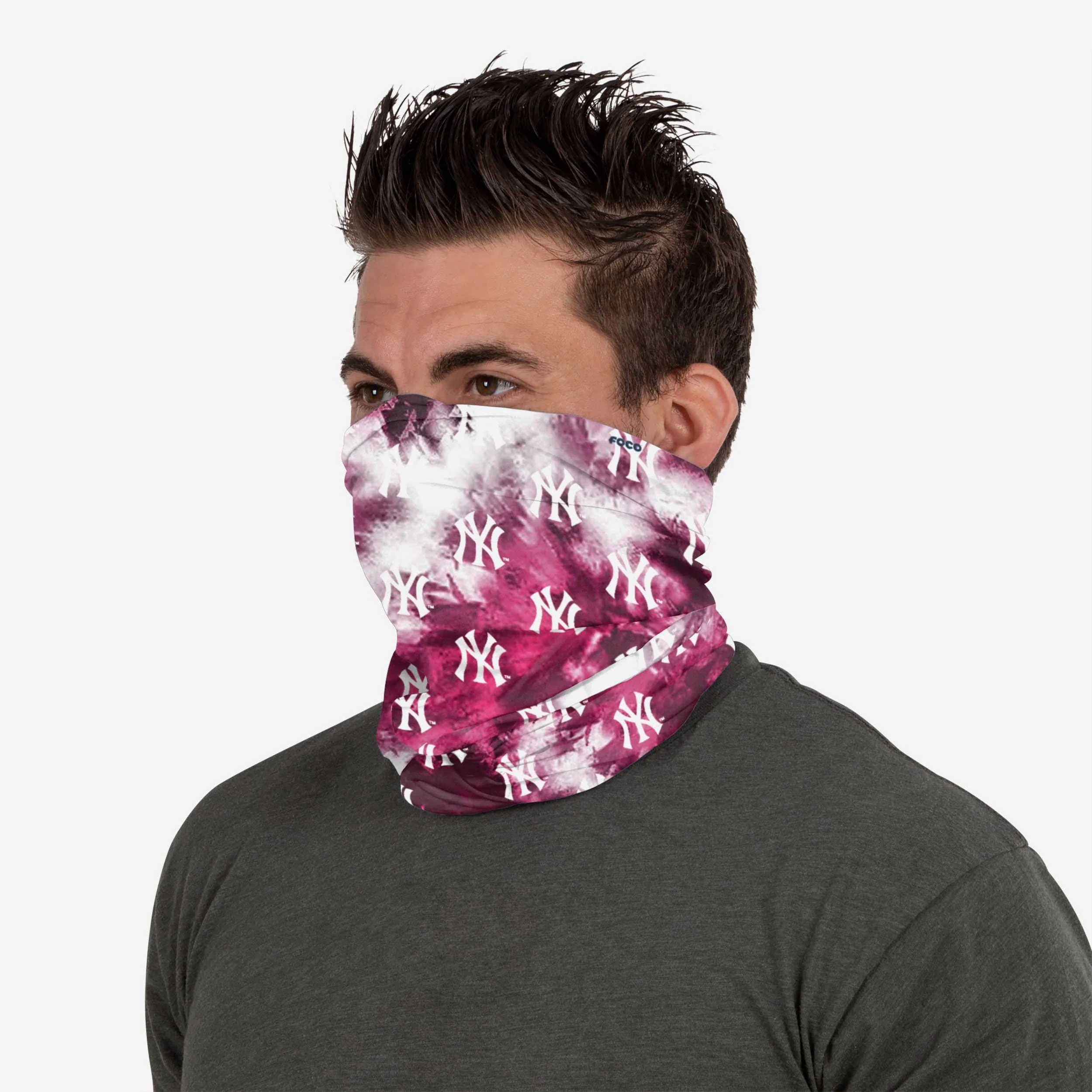 New York Yankees Pink Tie-Dye Gaiter Scarf 4 New York Yankees Pink Tie-Dye Gaiter Scarf