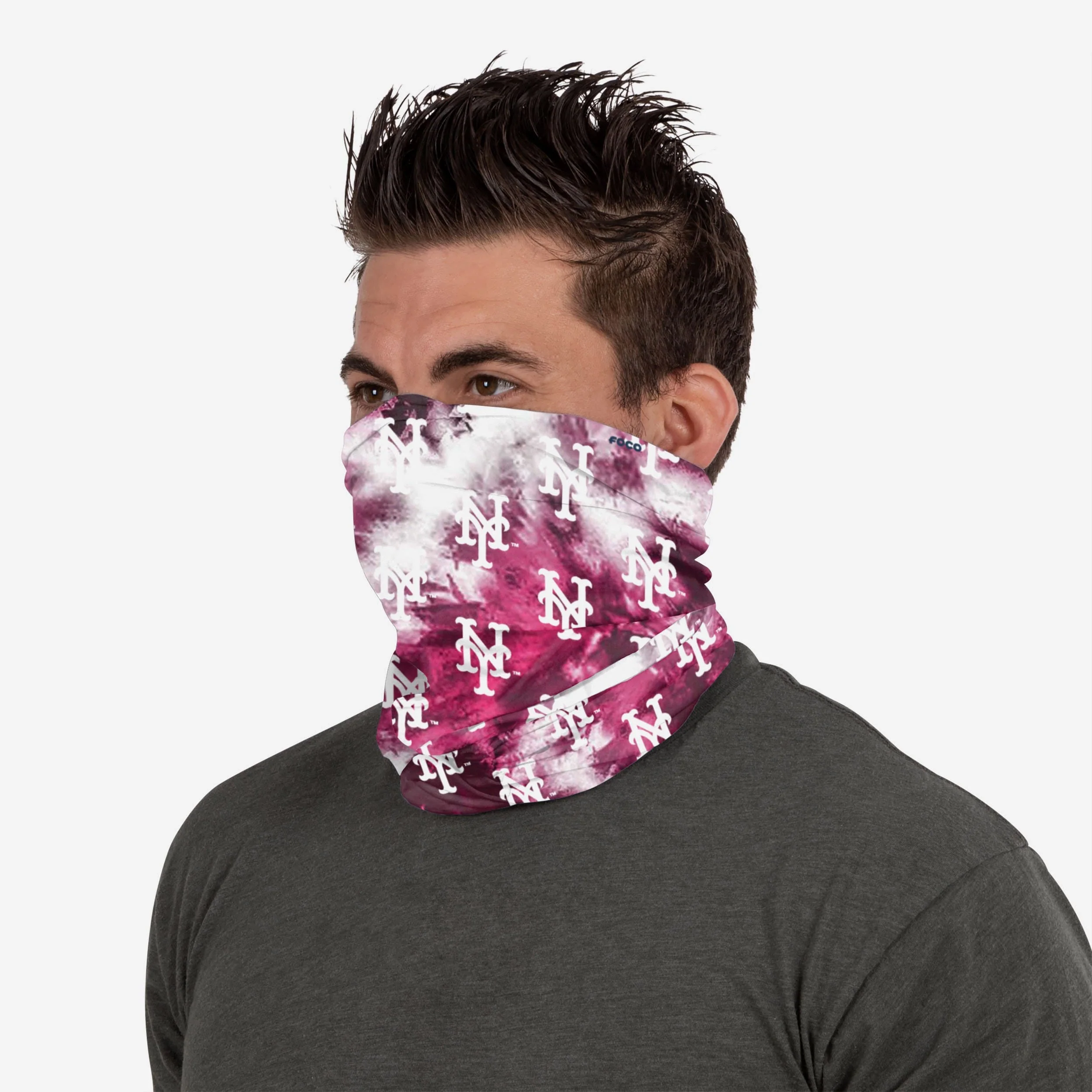 New York Mets Pink Tie-Dye Gaiter Scarf 4 New York Mets Pink Tie-Dye Gaiter Scarf