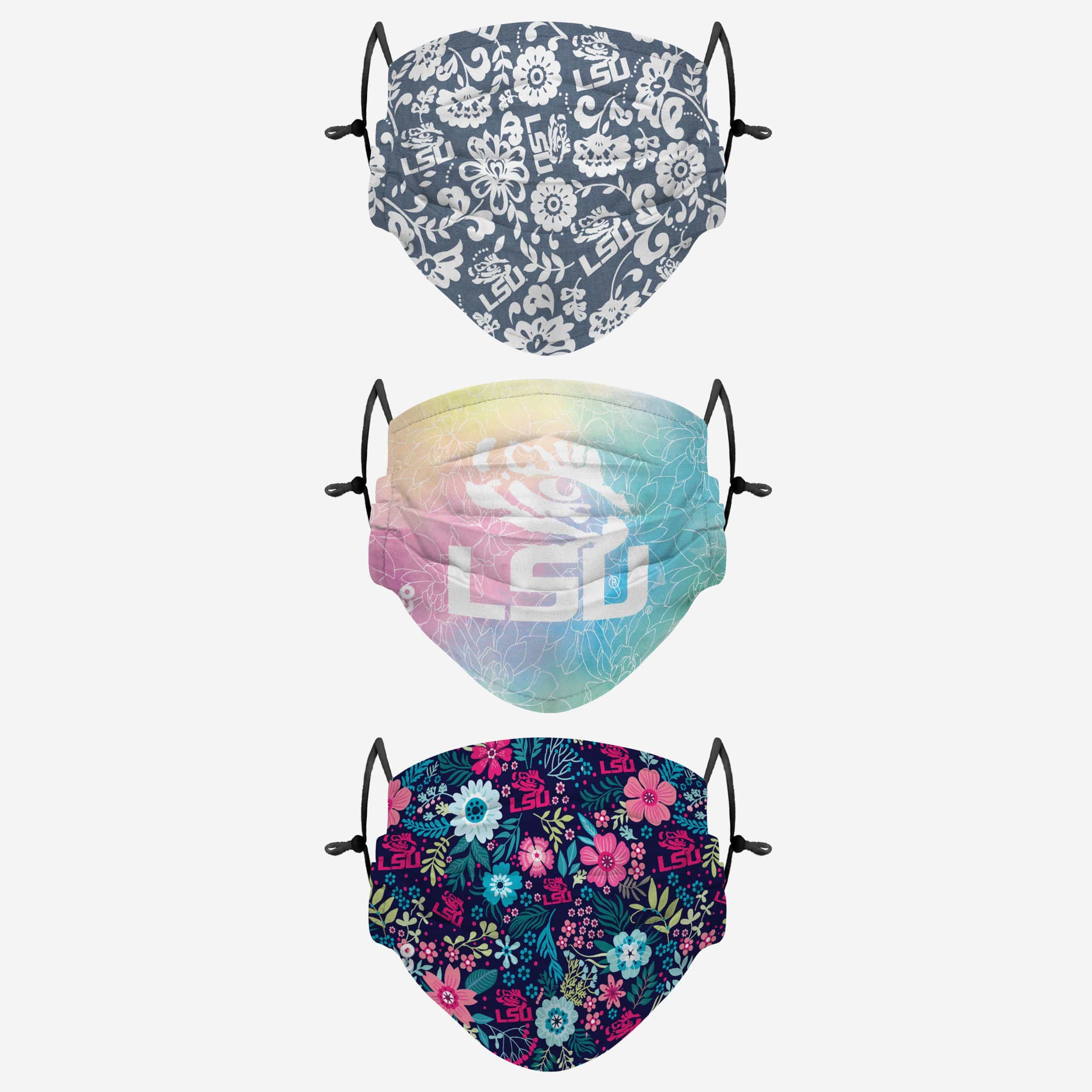 LSU Tigers Spring Flowers 3 Pack Face Cover