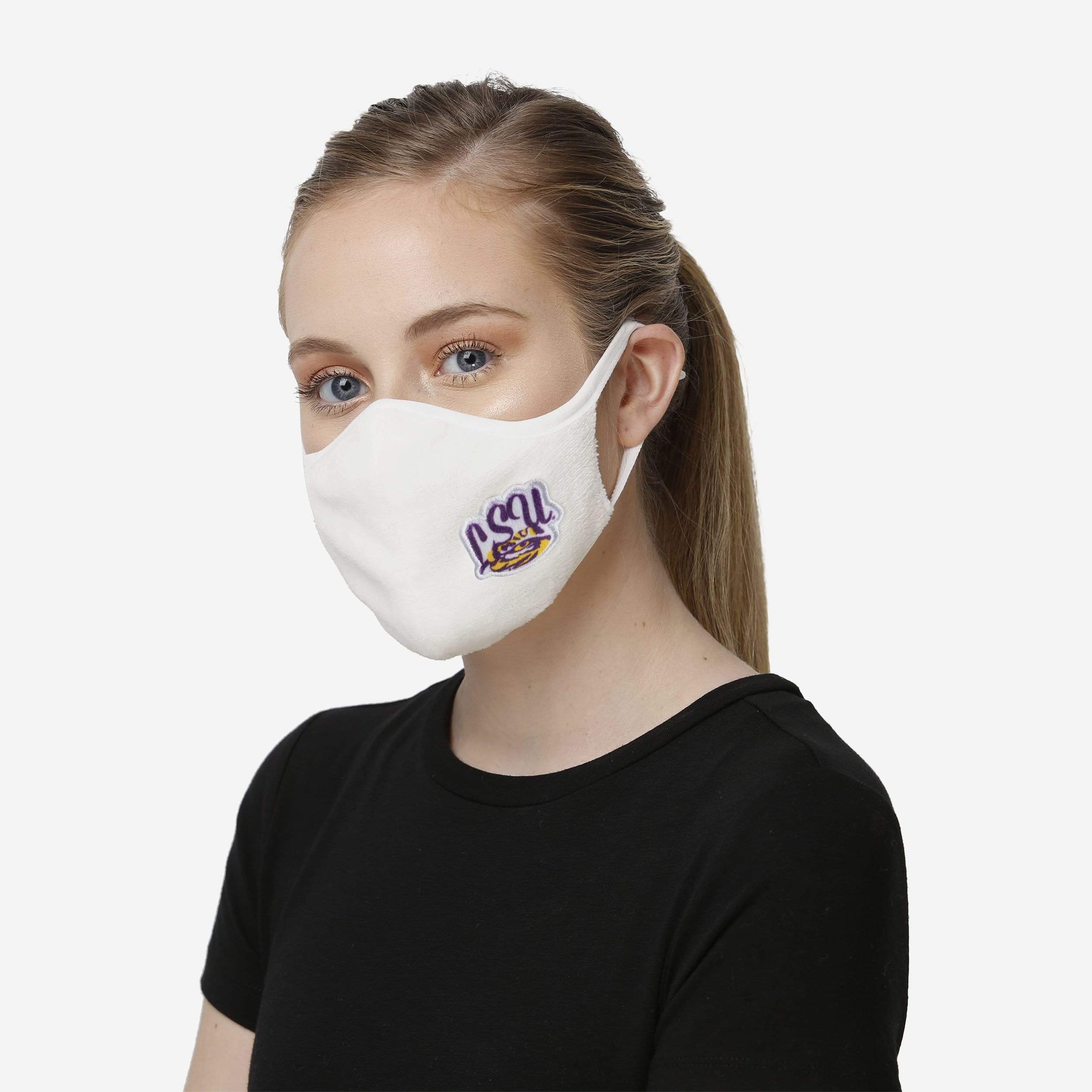 LSU Tigers Sherpa Adjustable Face Cover 2 LSU Tigers Sherpa Adjustable Face Cover