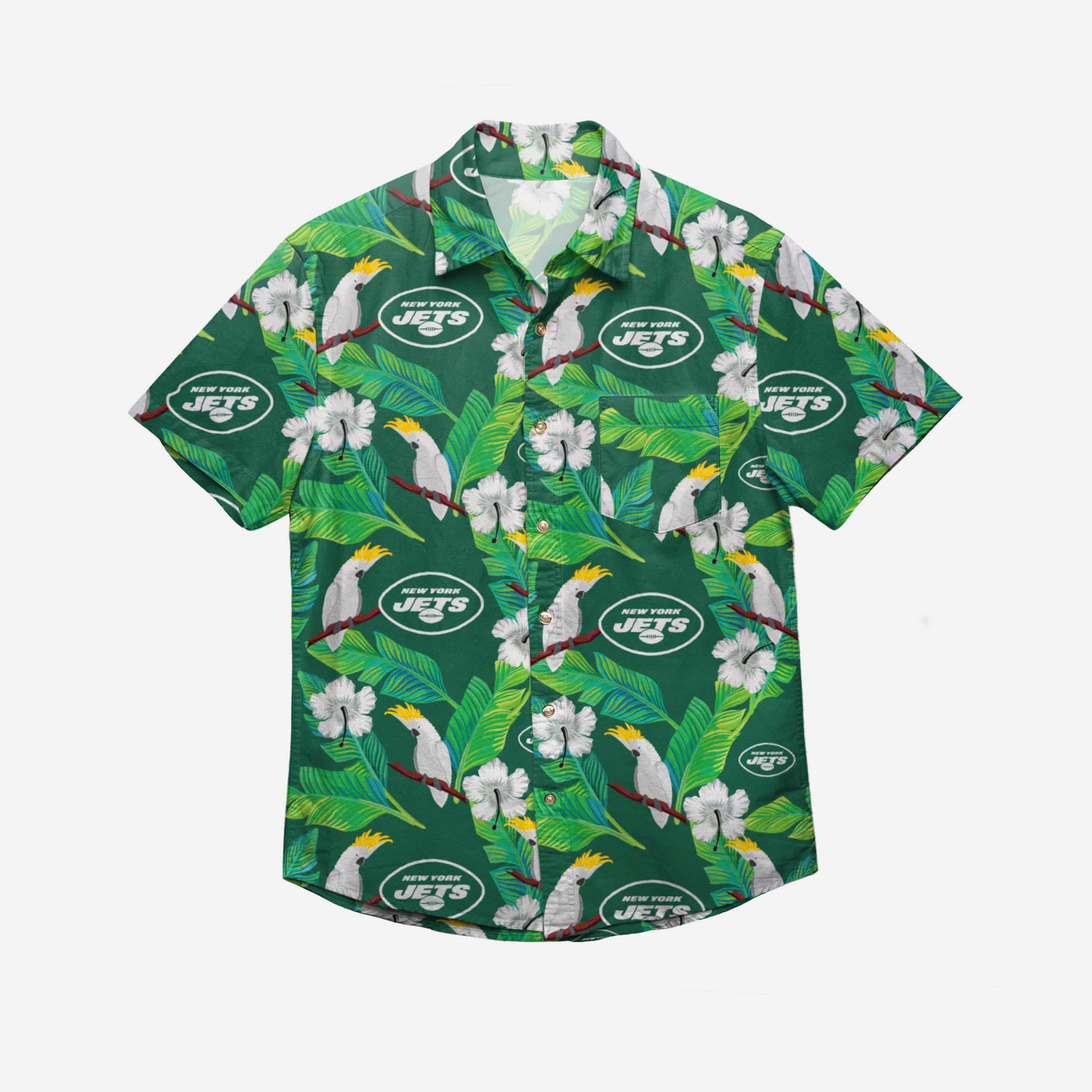 New York Jets Floral Button Up Shirt 2 New York Jets Floral Button Up Shirt