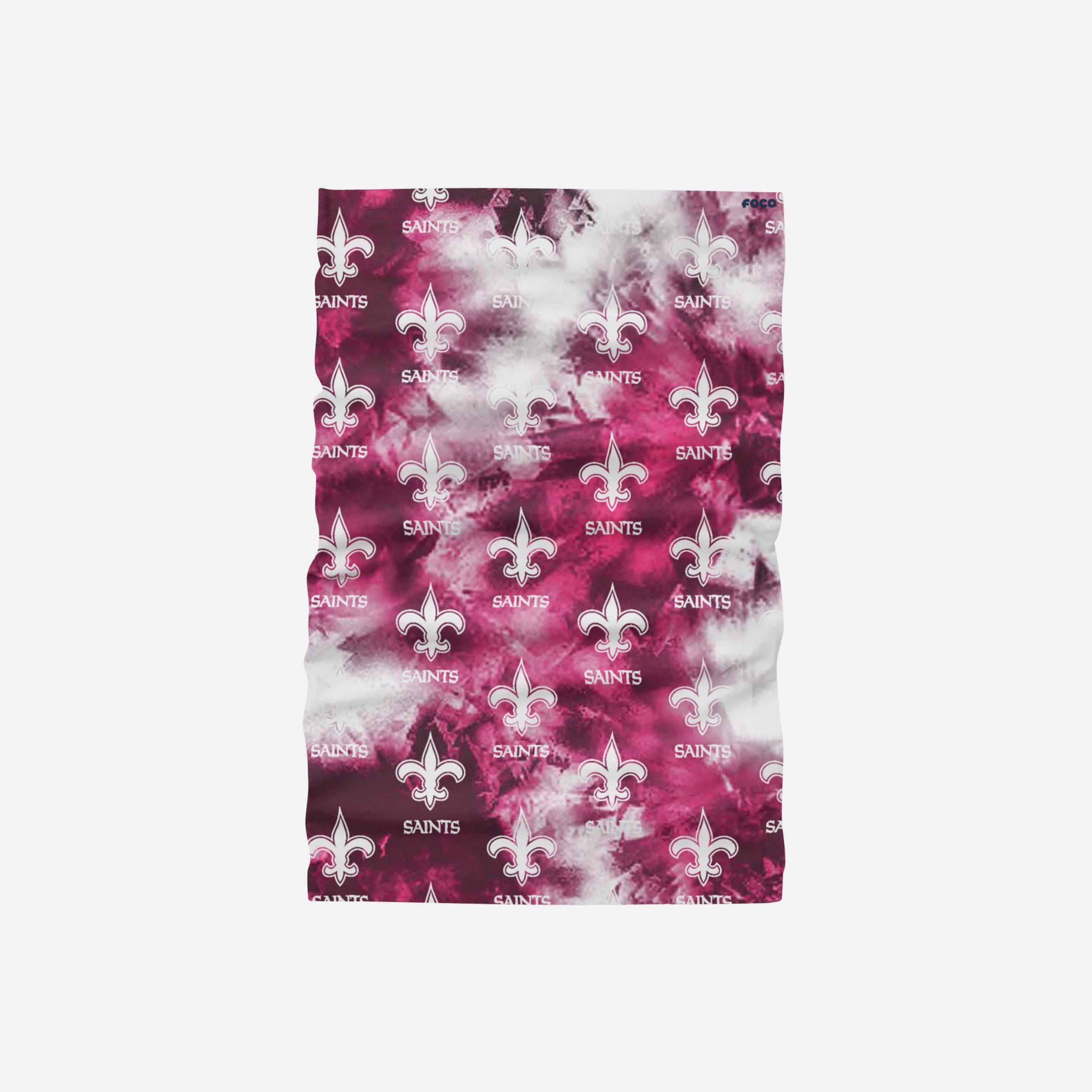 New Orleans Saints Pink Tie-Dye Gaiter Scarf 2 New Orleans Saints Pink Tie-Dye Gaiter Scarf