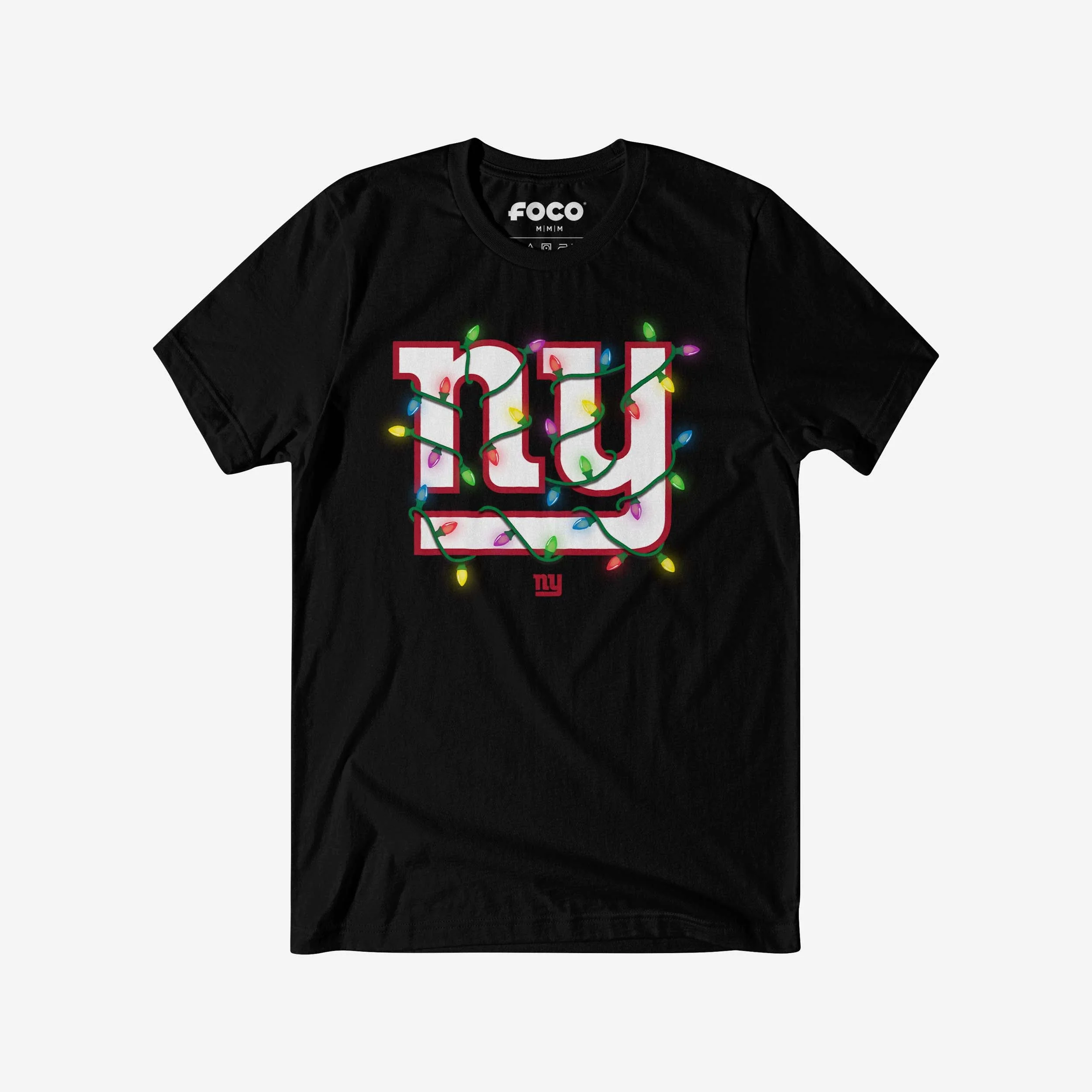 New York Giants Primary Logo Holiday Lights T-Shirt