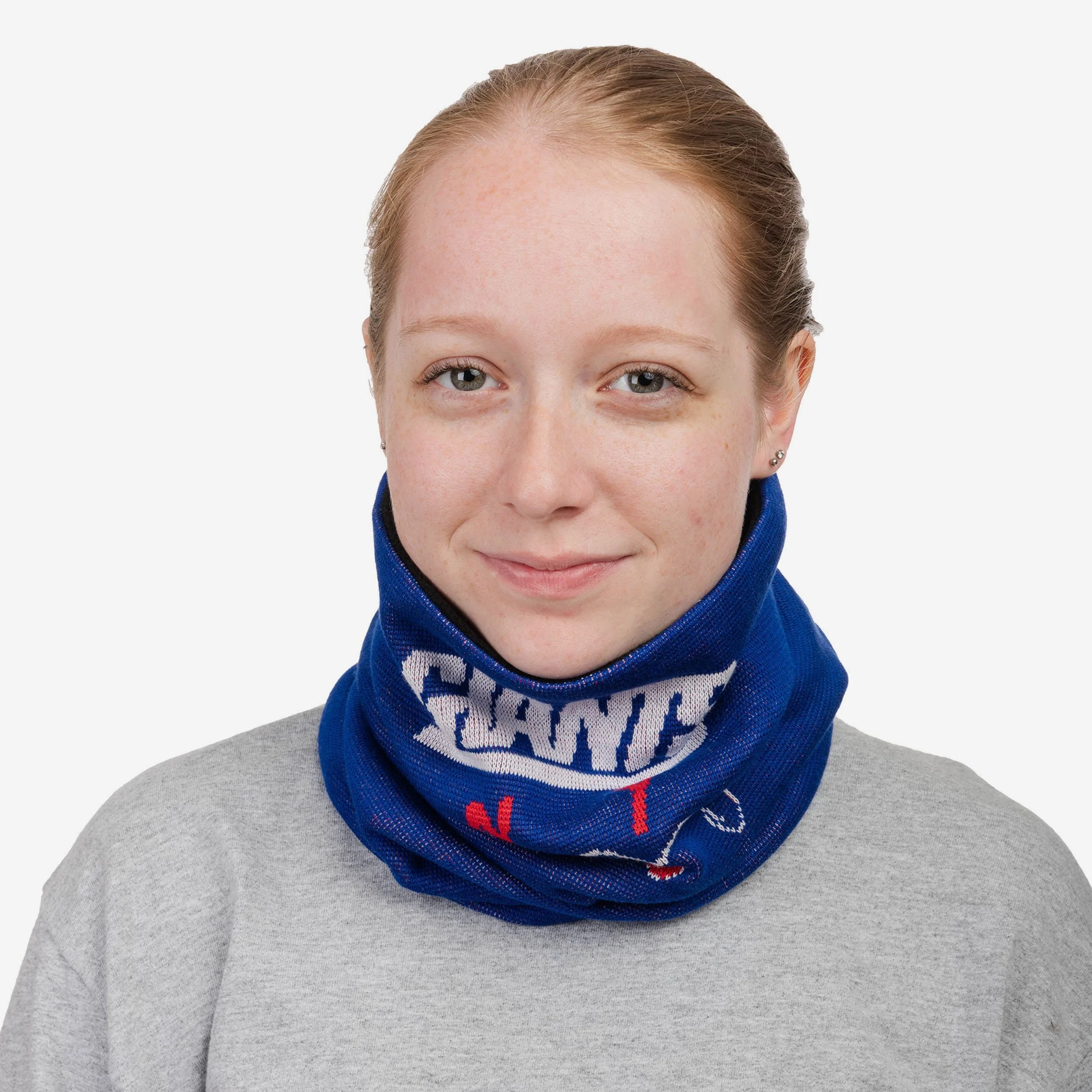New York Giants Light Up Knit Gaiter Scarf 4 New York Giants Light Up Knit Gaiter Scarf