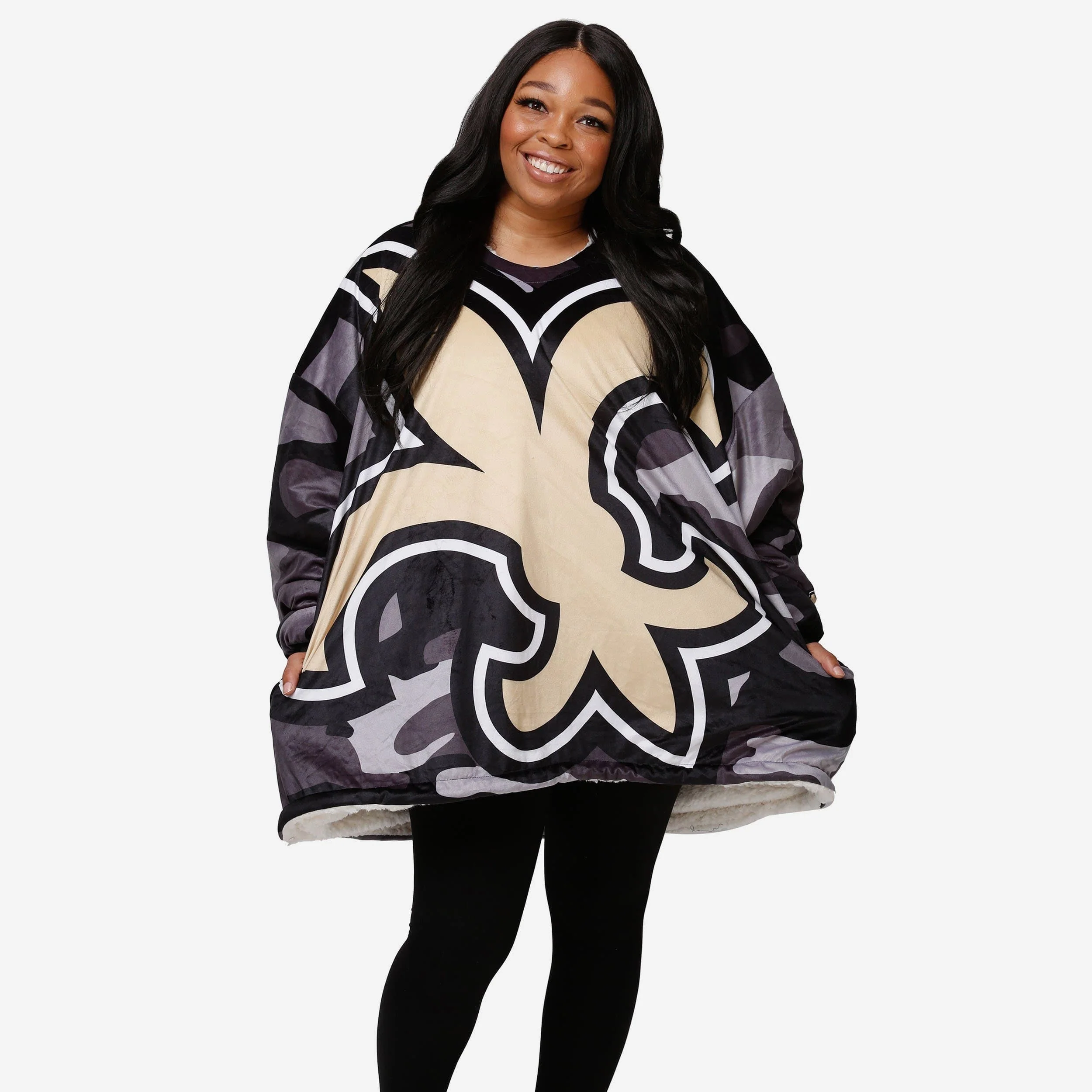 New Orleans Saints Reversible Team Color Camo Hoodeez 3 New Orleans Saints Reversible Team Color Camo Hoodeez