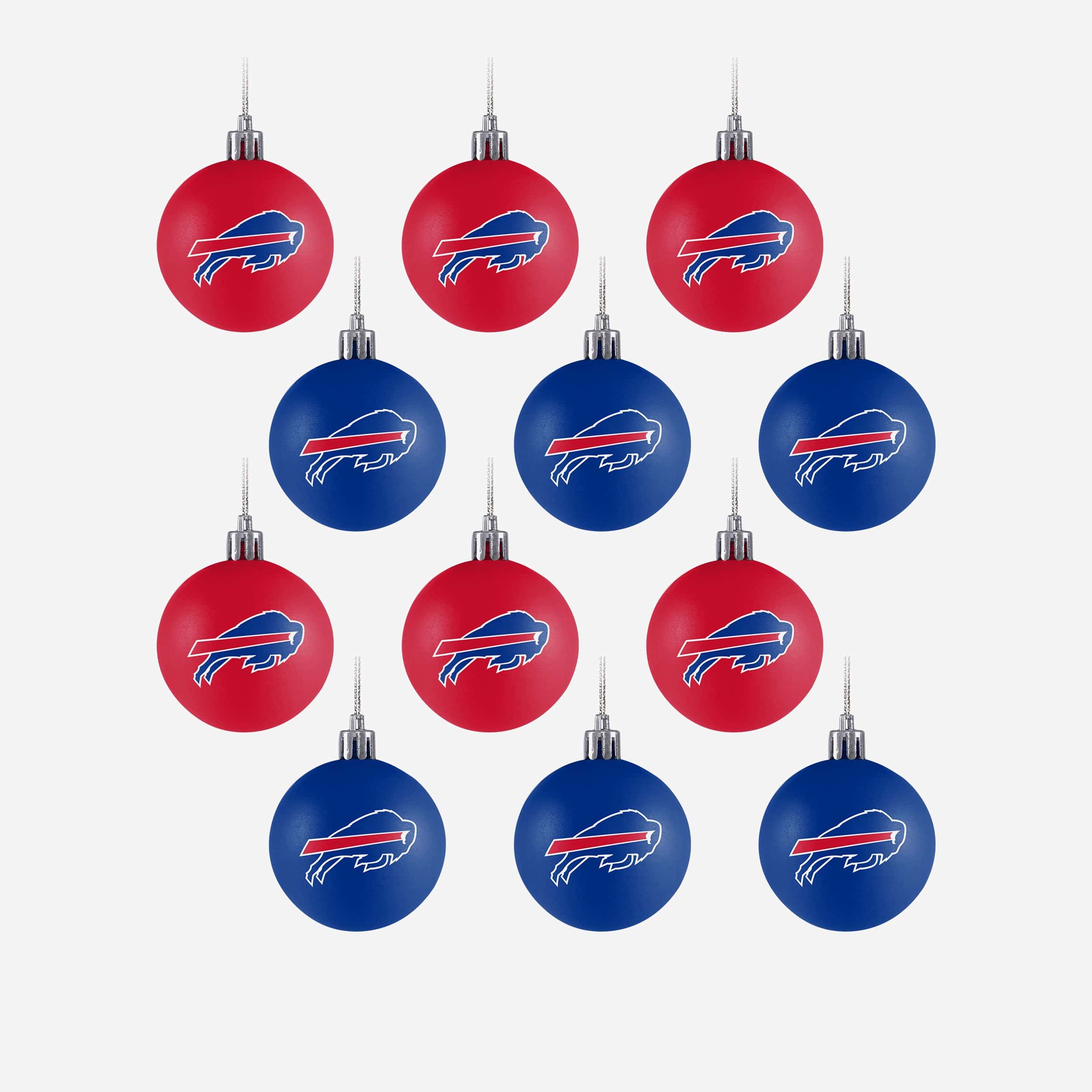 Buffalo Bills 12 Pack Plastic Ball Ornament Set