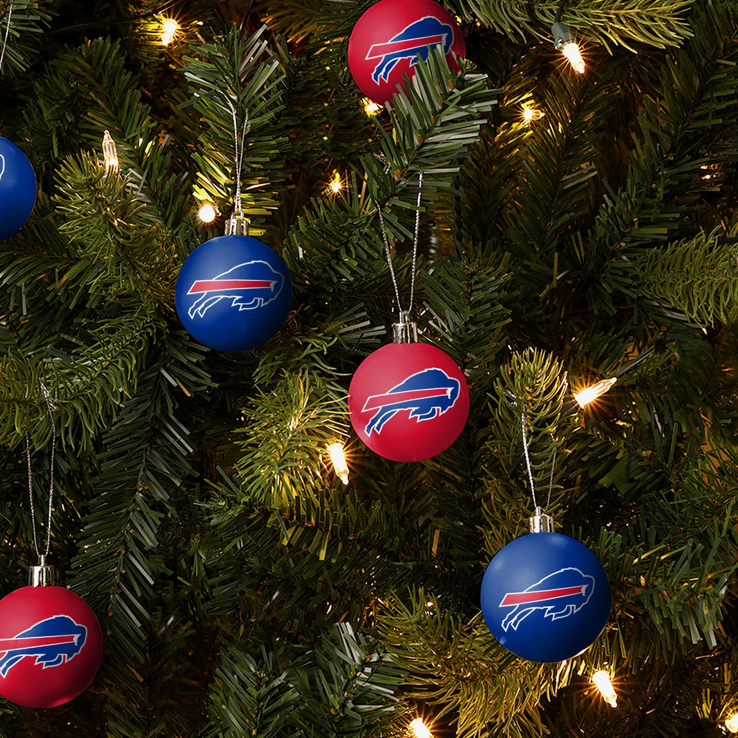 Buffalo Bills 12 Pack Plastic Ball Ornament Set 2 Buffalo Bills 12 Pack Plastic Ball Ornament Set