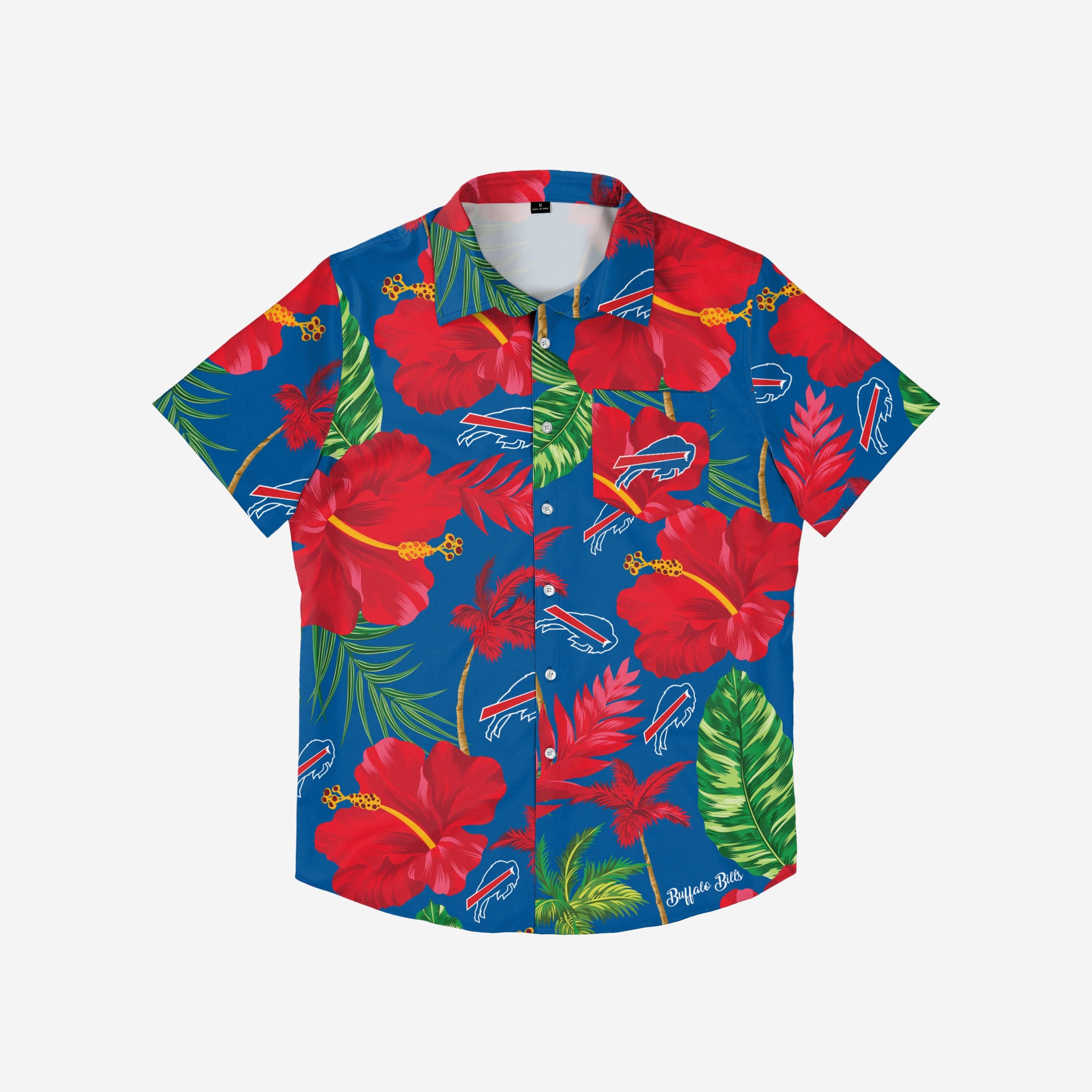Buffalo Bills Team Color Hibiscus Button Up Shirt 3 Buffalo Bills Team Color Hibiscus Button Up Shirt