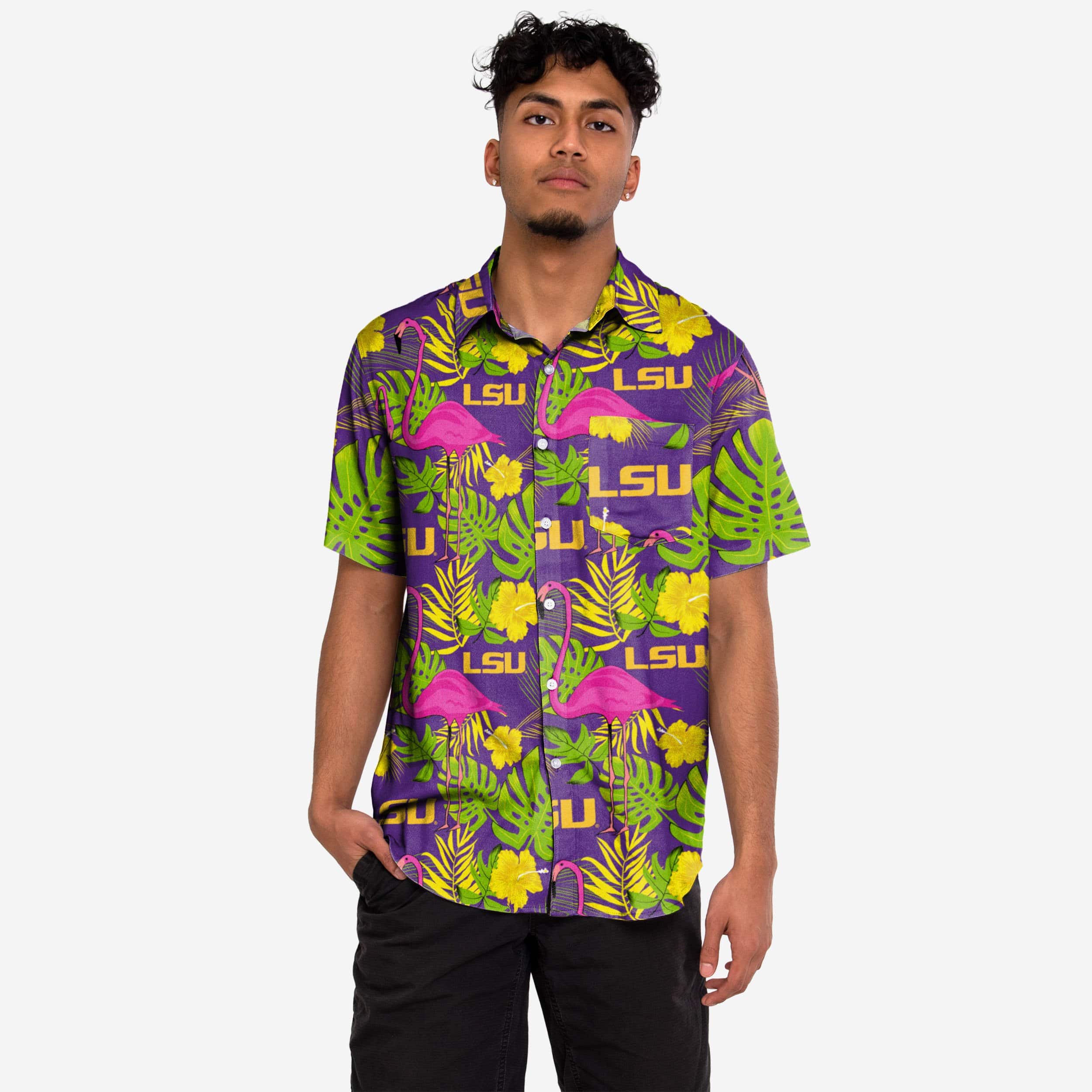 LSU Tigers Highlights Button Up Shirt