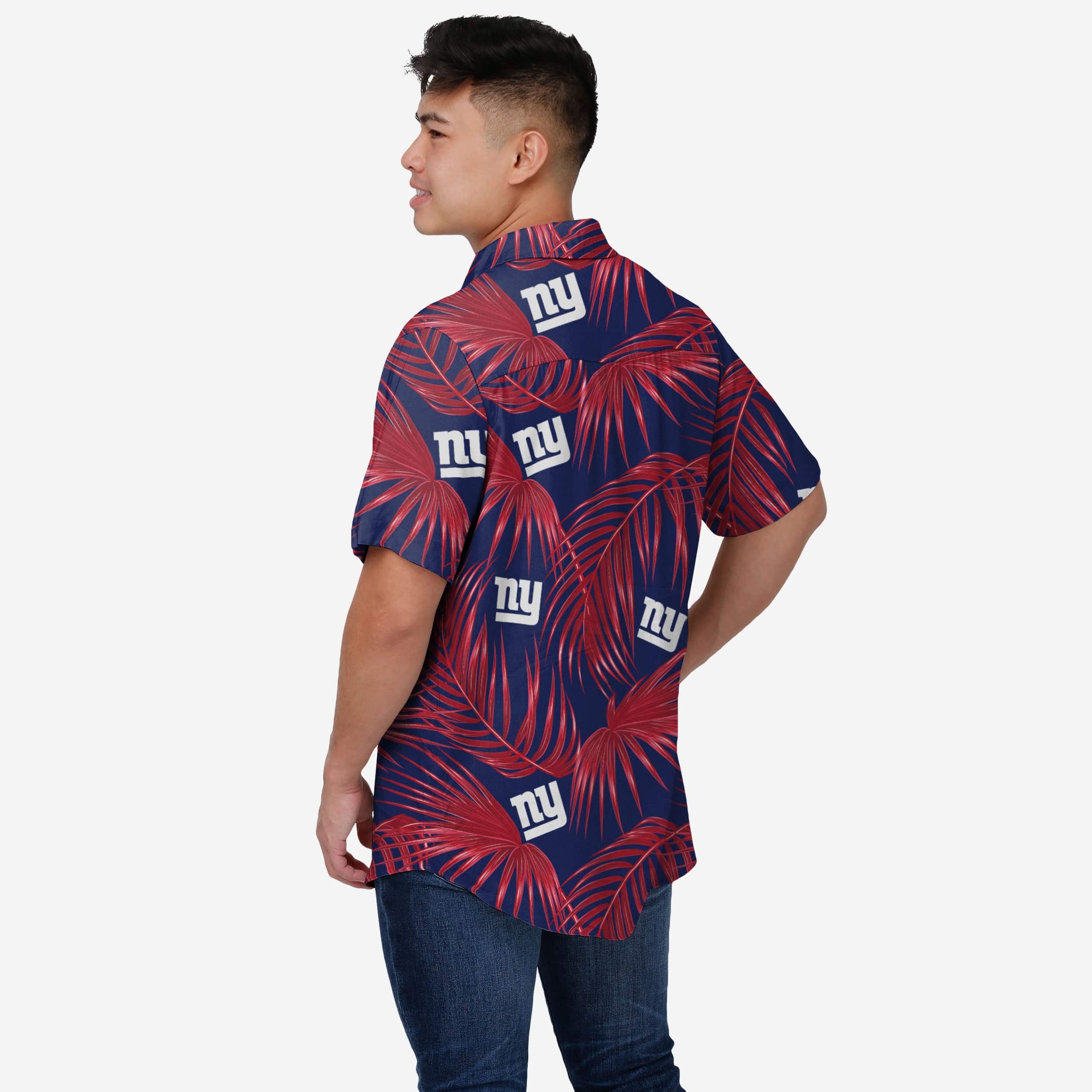 New York Giants Hawaiian Button Up Shirt 2 New York Giants Hawaiian Button Up Shirt