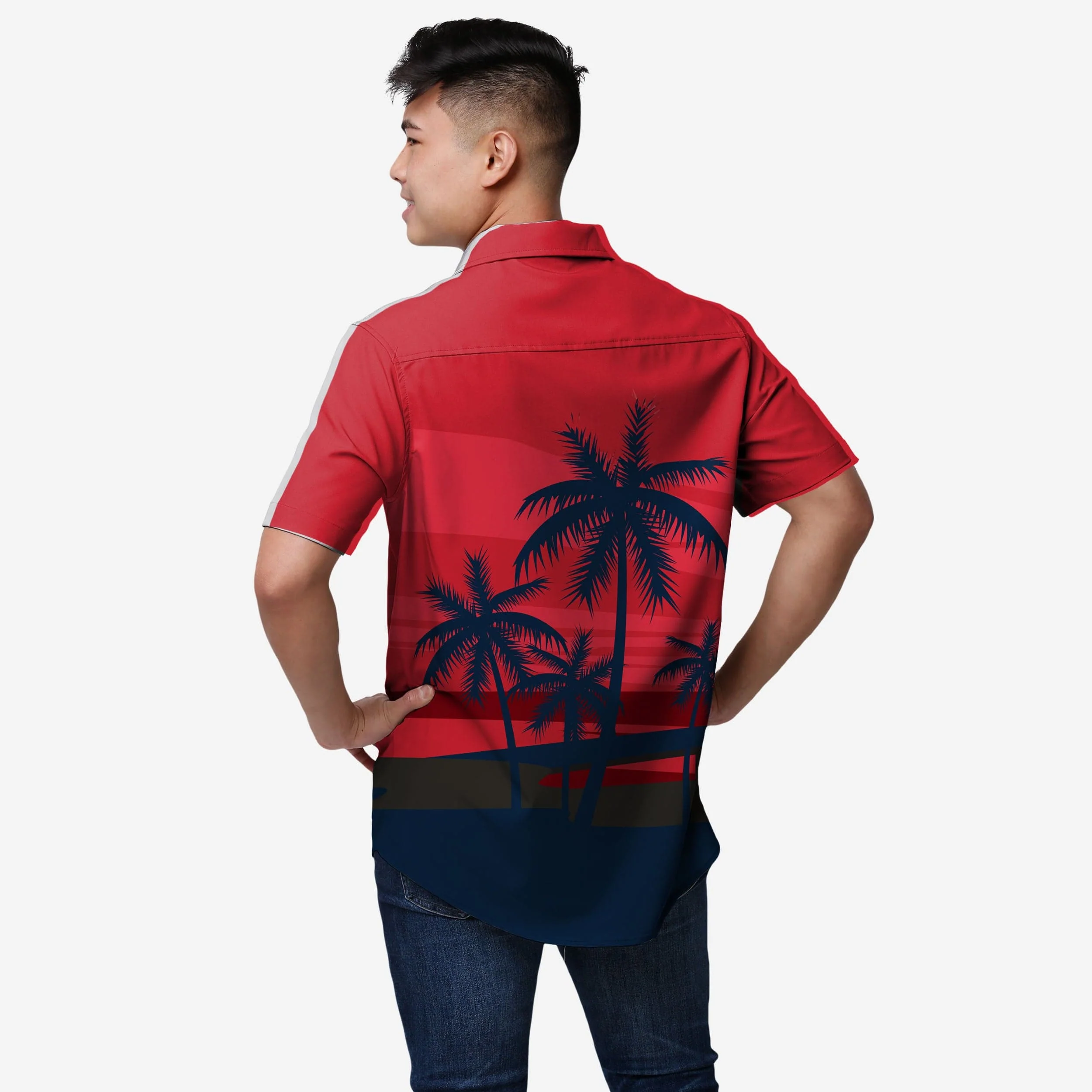 New England Patriots Tropical Sunset Button Up Shirt 2 New England Patriots Tropical Sunset Button Up Shirt