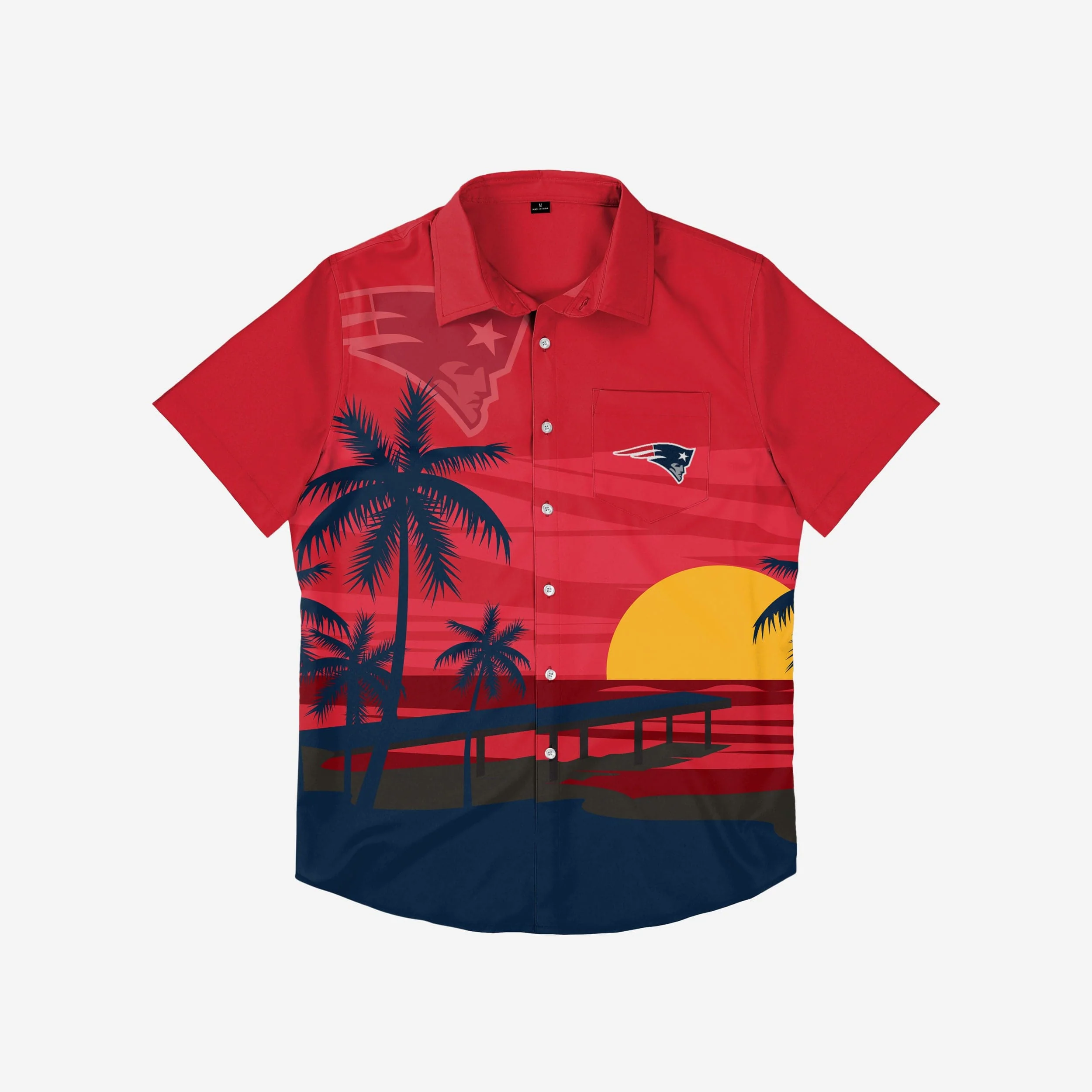 New England Patriots Tropical Sunset Button Up Shirt 3 New England Patriots Tropical Sunset Button Up Shirt